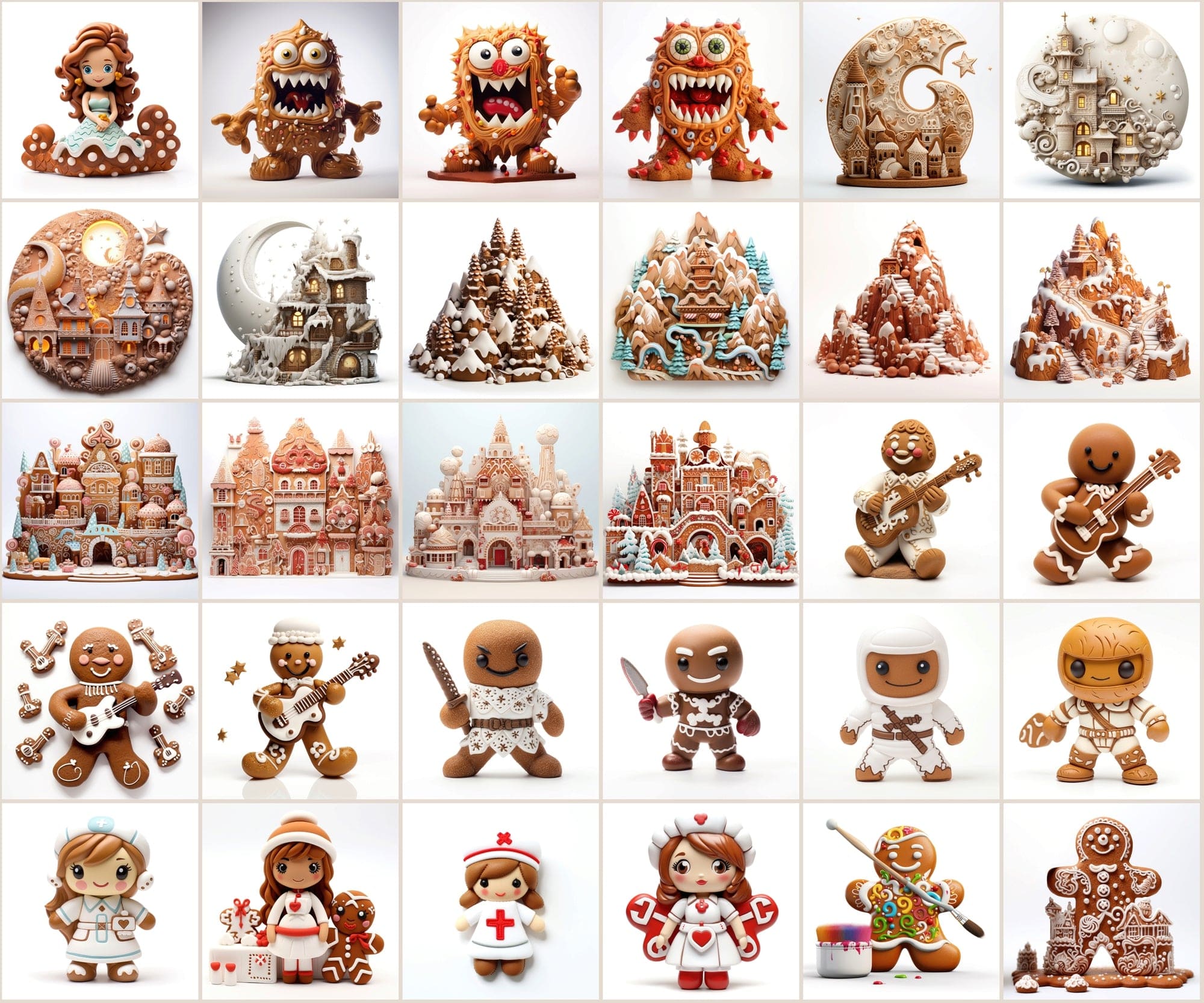 Ultimate Gingerbread Creations Collection - 400 Transparent PNG's Digital Download Sumobundle