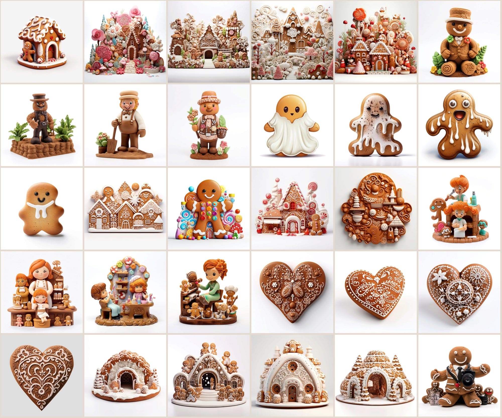 Ultimate Gingerbread Creations Collection - 400 Transparent PNG's Digital Download Sumobundle