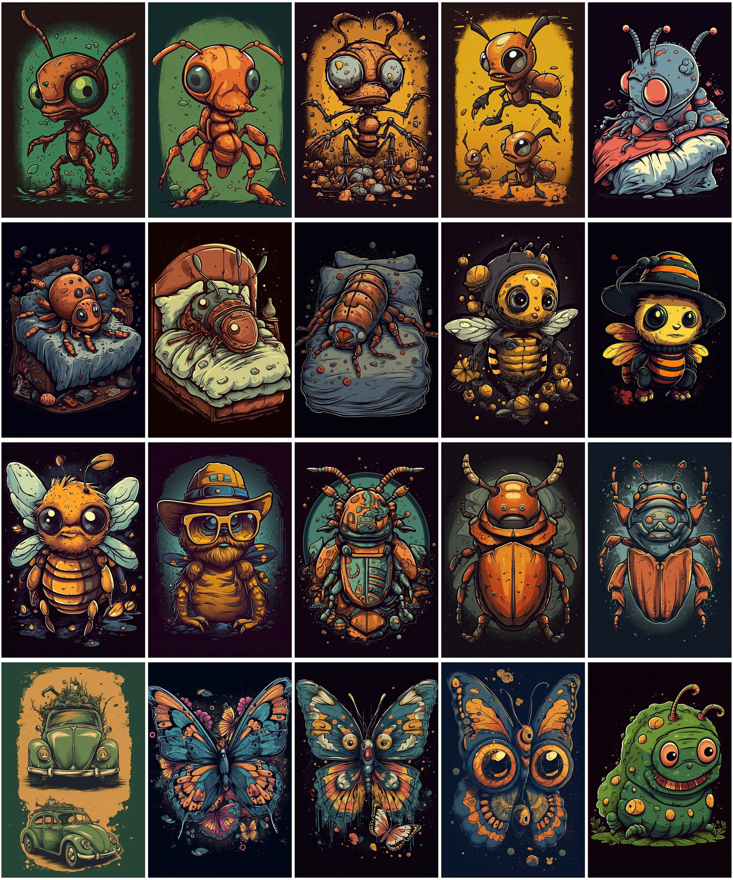 Unique Insect Bundle: 100 Premium Images for T-Shirt & Wall Art Designs Digital Download Sumobundle