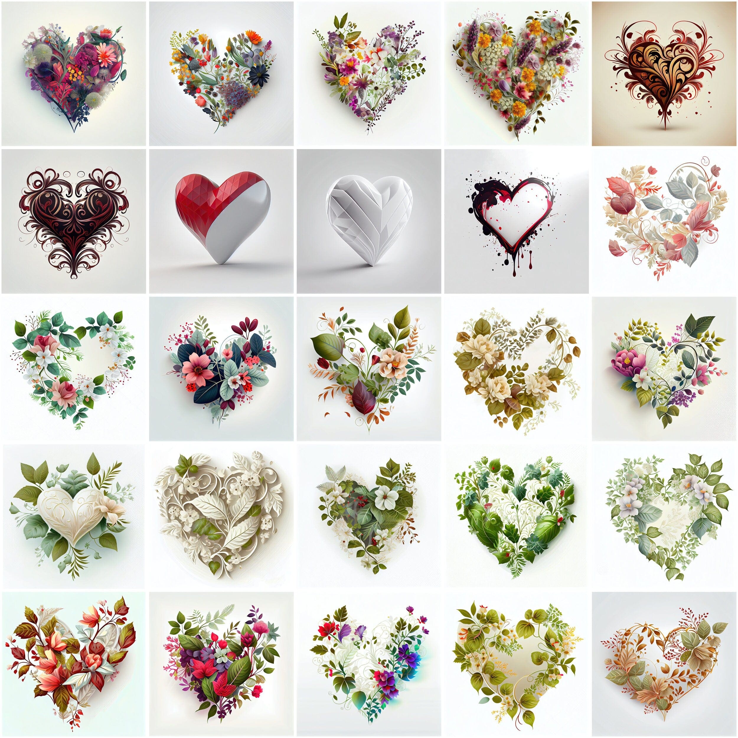 Valentine's Day Hearts, Hearts Love Clip Art - Heart to Heart: 180 Ways to Show Your Love this Valentine's Day - Commercial License Digital Download Sumobundle
