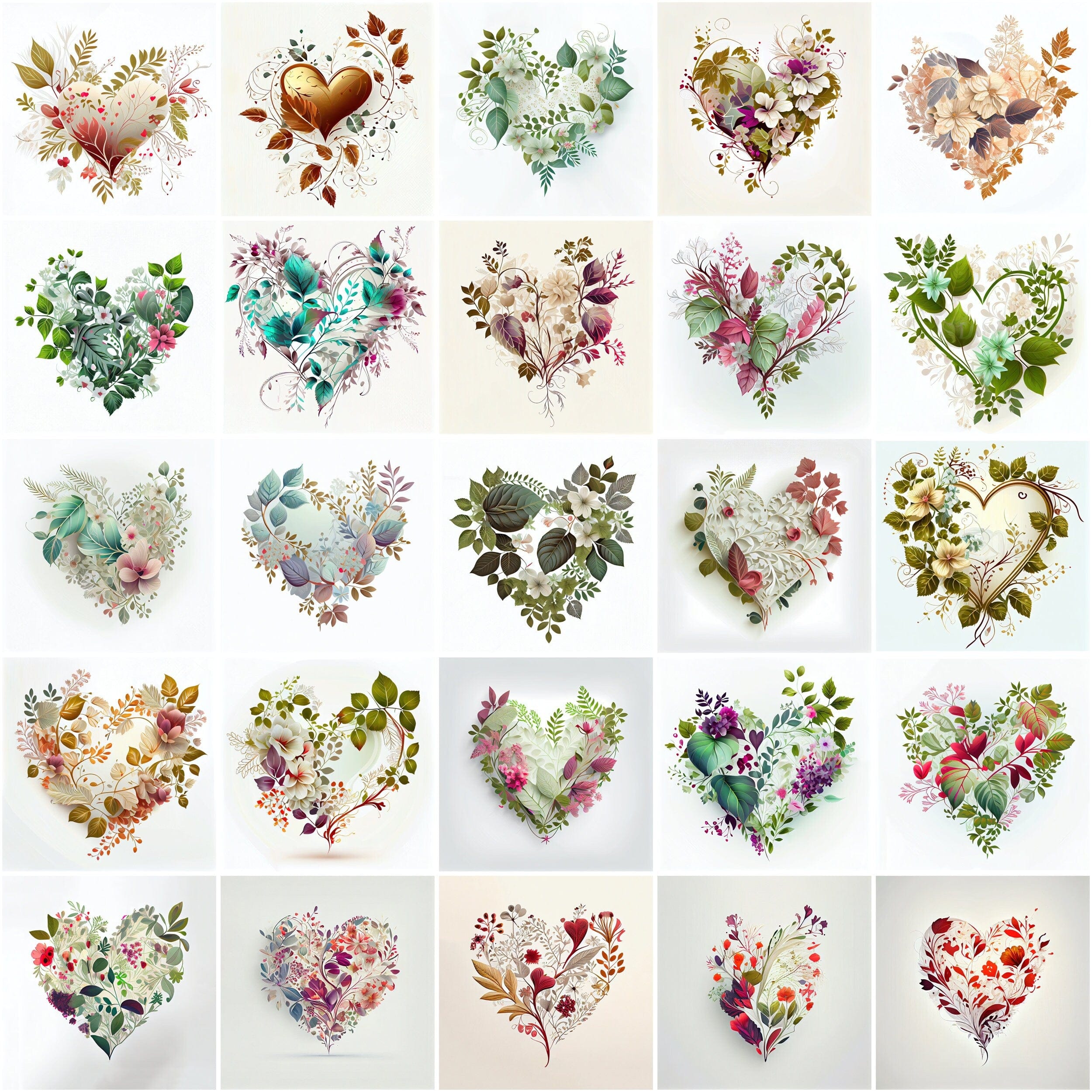 Valentine's Day Hearts, Hearts Love Clip Art - Heart to Heart: 180 Ways to Show Your Love this Valentine's Day - Commercial License Digital Download Sumobundle