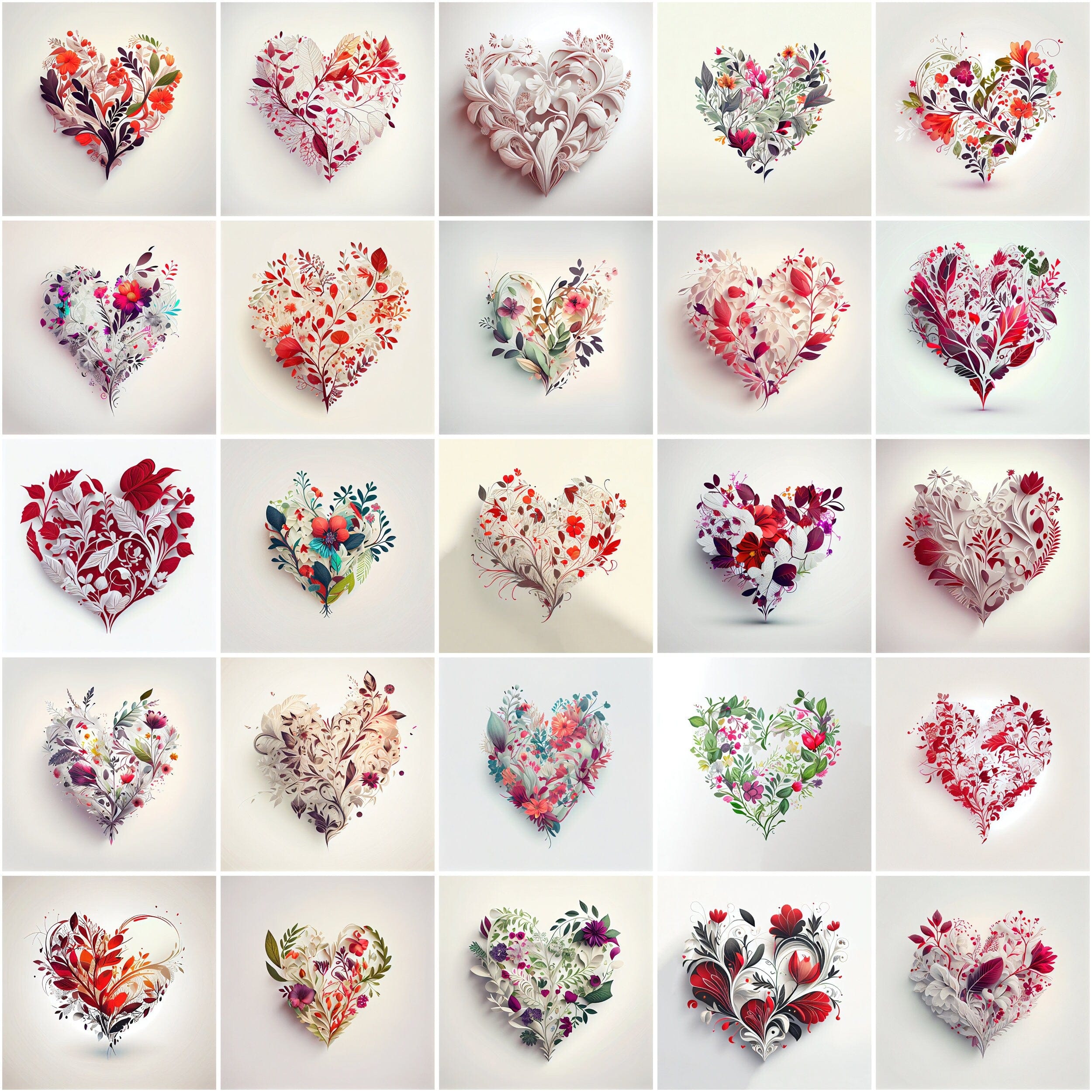 Valentine's Day Hearts, Hearts Love Clip Art - Heart to Heart: 180 Ways to Show Your Love this Valentine's Day - Commercial License Digital Download Sumobundle