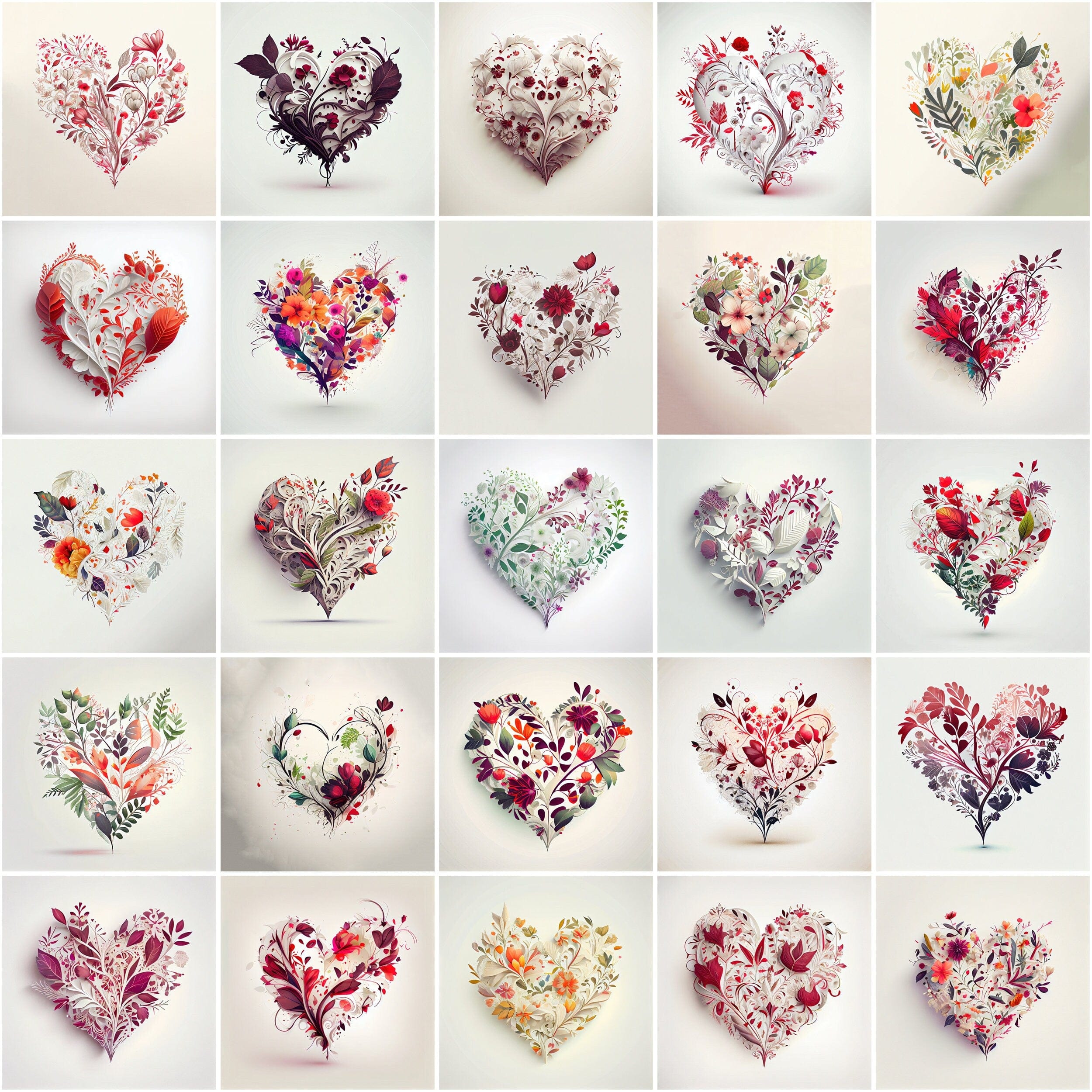 Valentine's Day Hearts, Hearts Love Clip Art - Heart to Heart: 180 Ways to Show Your Love this Valentine's Day - Commercial License Digital Download Sumobundle