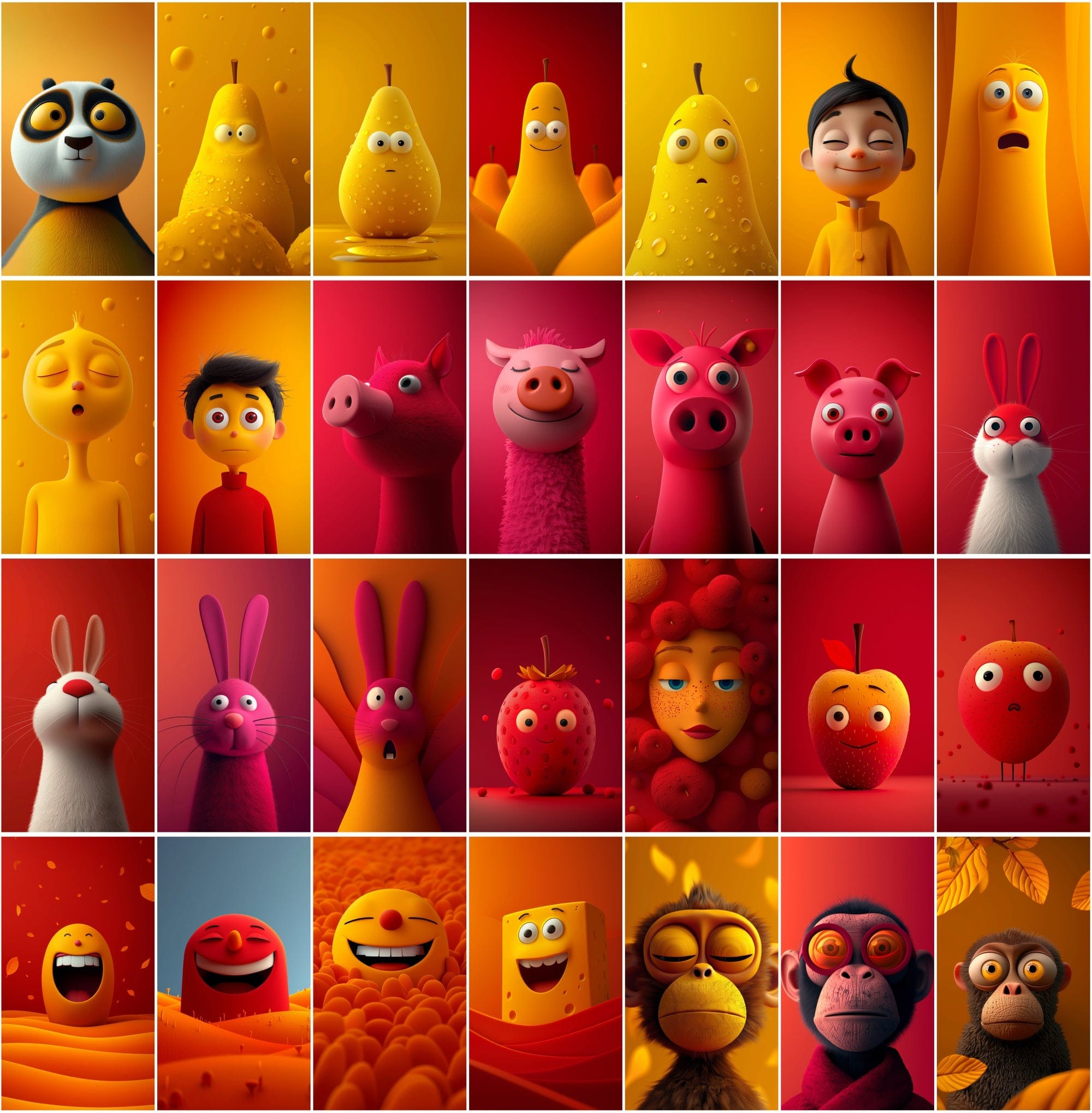 Vibrant Emoji Art Collection: 270 Colorful Illustrations for iPhone Wallpapers & Vertical Canvas Prints Digital Download Sumobundle