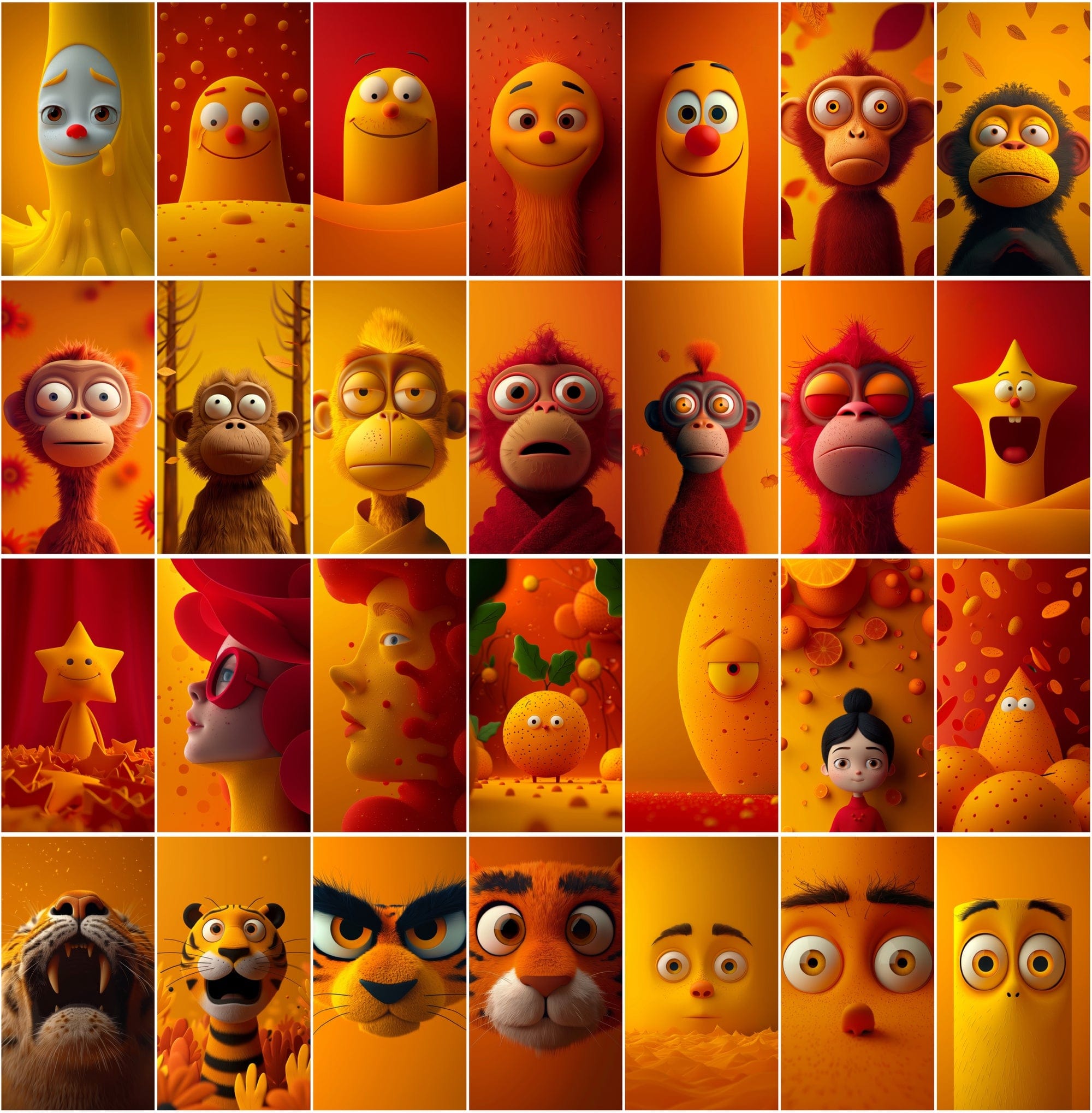 Vibrant Emoji Art Collection: 270 Colorful Illustrations for iPhone Wallpapers & Vertical Canvas Prints Digital Download Sumobundle