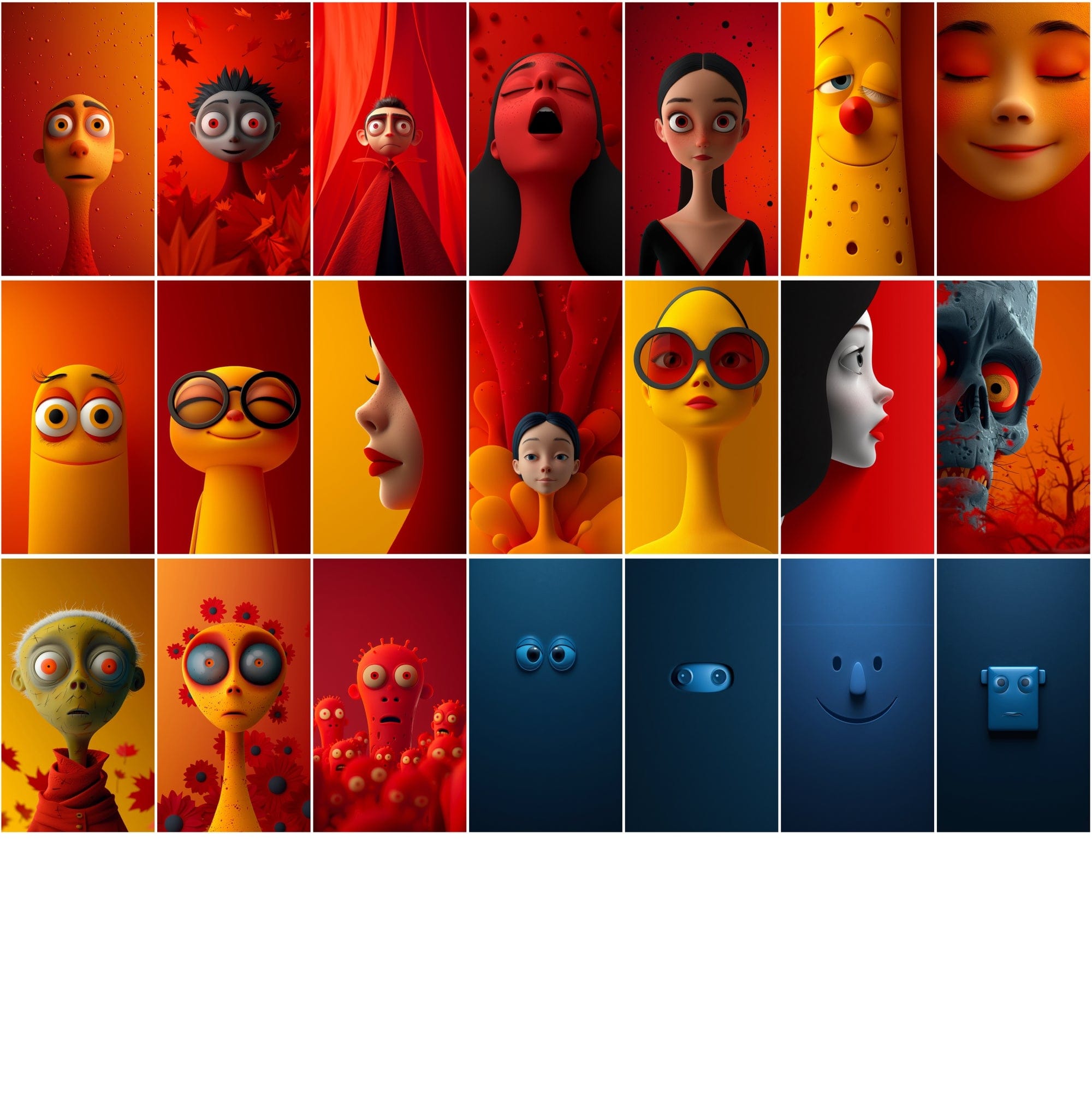 Vibrant Emoji Art Collection: 270 Colorful Illustrations for iPhone Wallpapers & Vertical Canvas Prints Digital Download Sumobundle