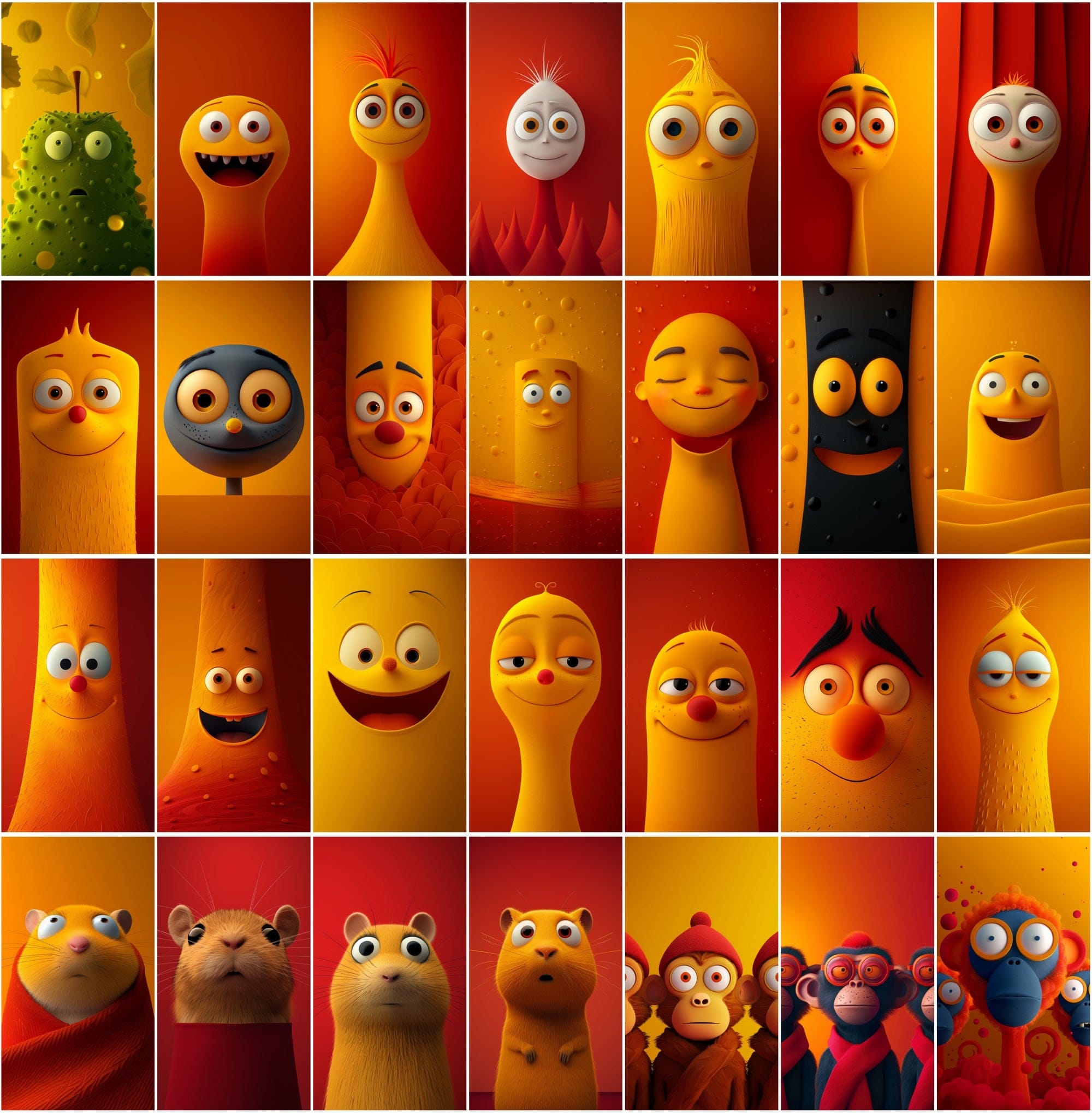 Vibrant Emoji Art Collection: 270 Colorful Illustrations for iPhone Wallpapers & Vertical Canvas Prints Digital Download Sumobundle