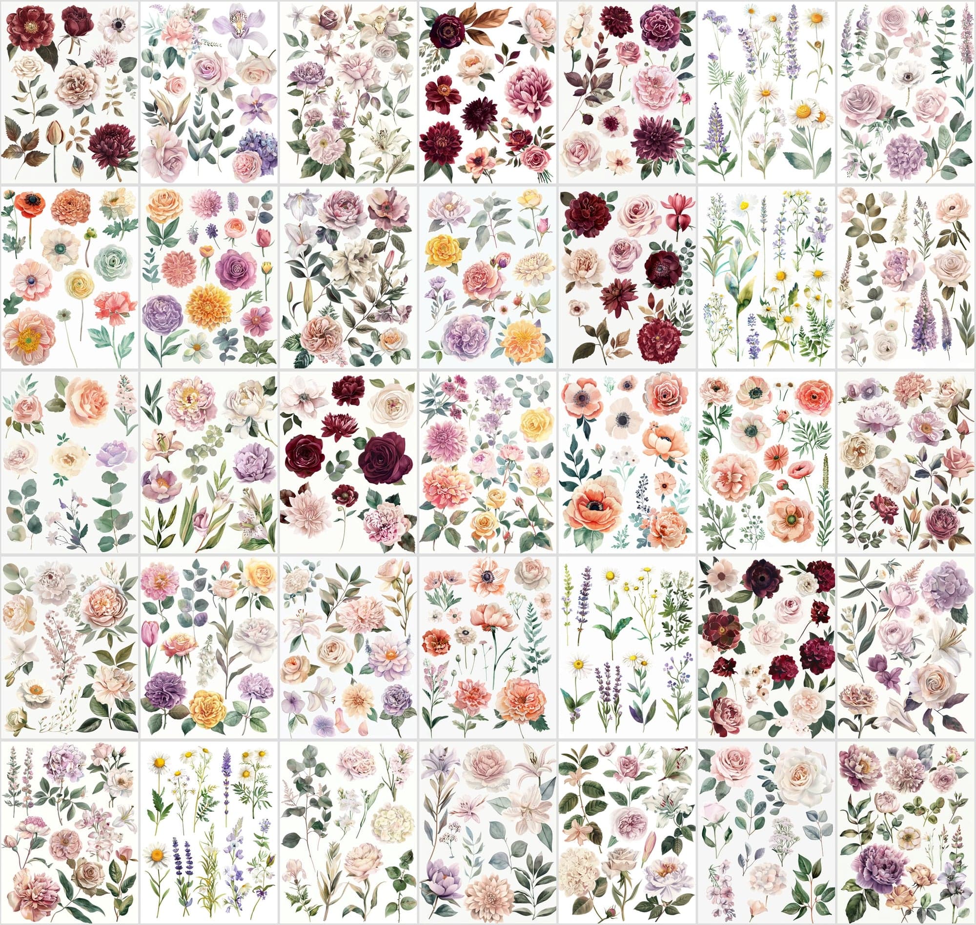 Vibrant Flower Collage Images Bundle - 420 JPG Files, High-Resolution Floral Digital Art with Commercial License Digital Download Sumobundle