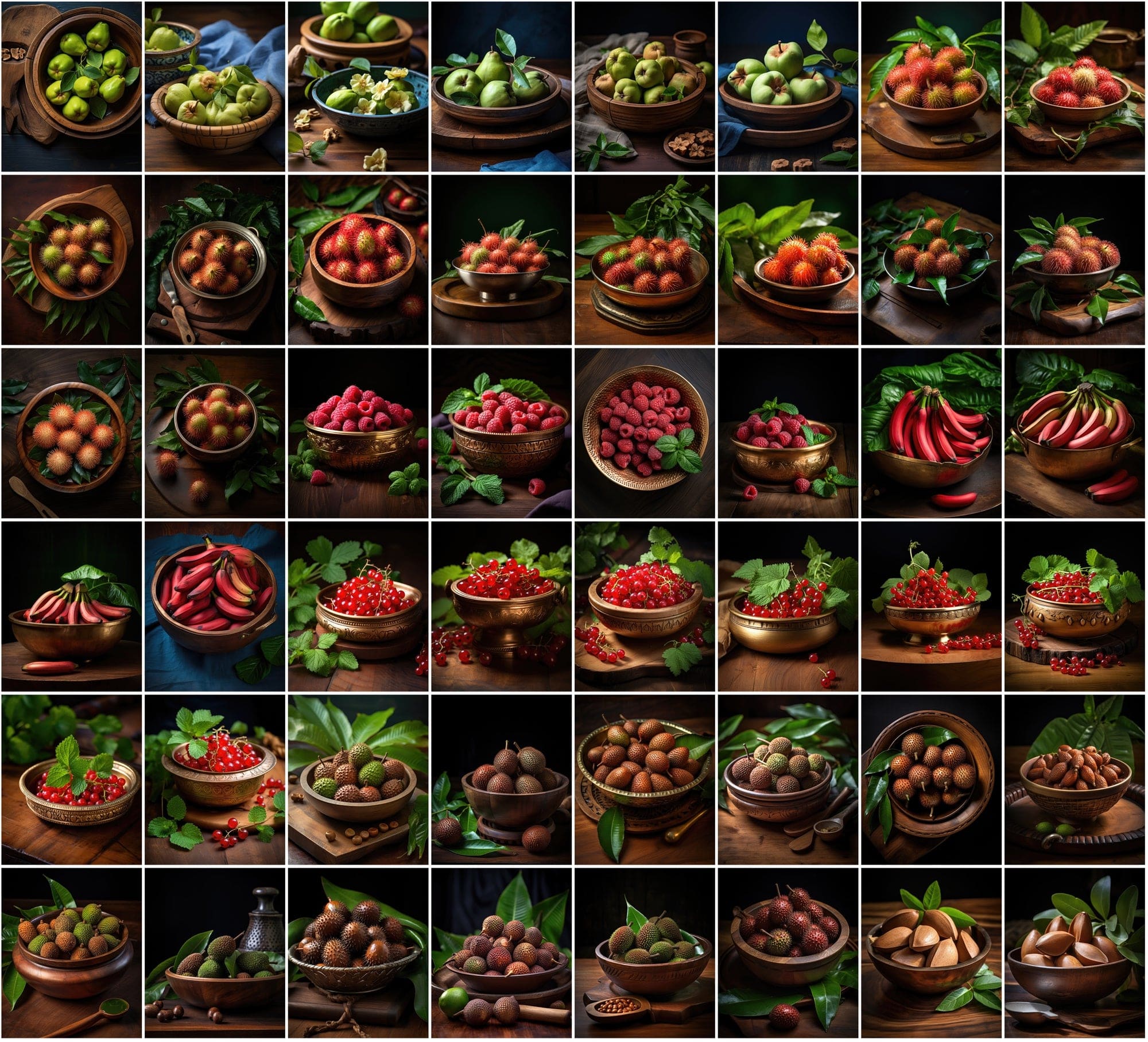 Vibrant Fruit Bowl Image Collection - 620 High-Resolution JPEGs with Commercial License, Colorful and Diverse Digital Download Sumobundle