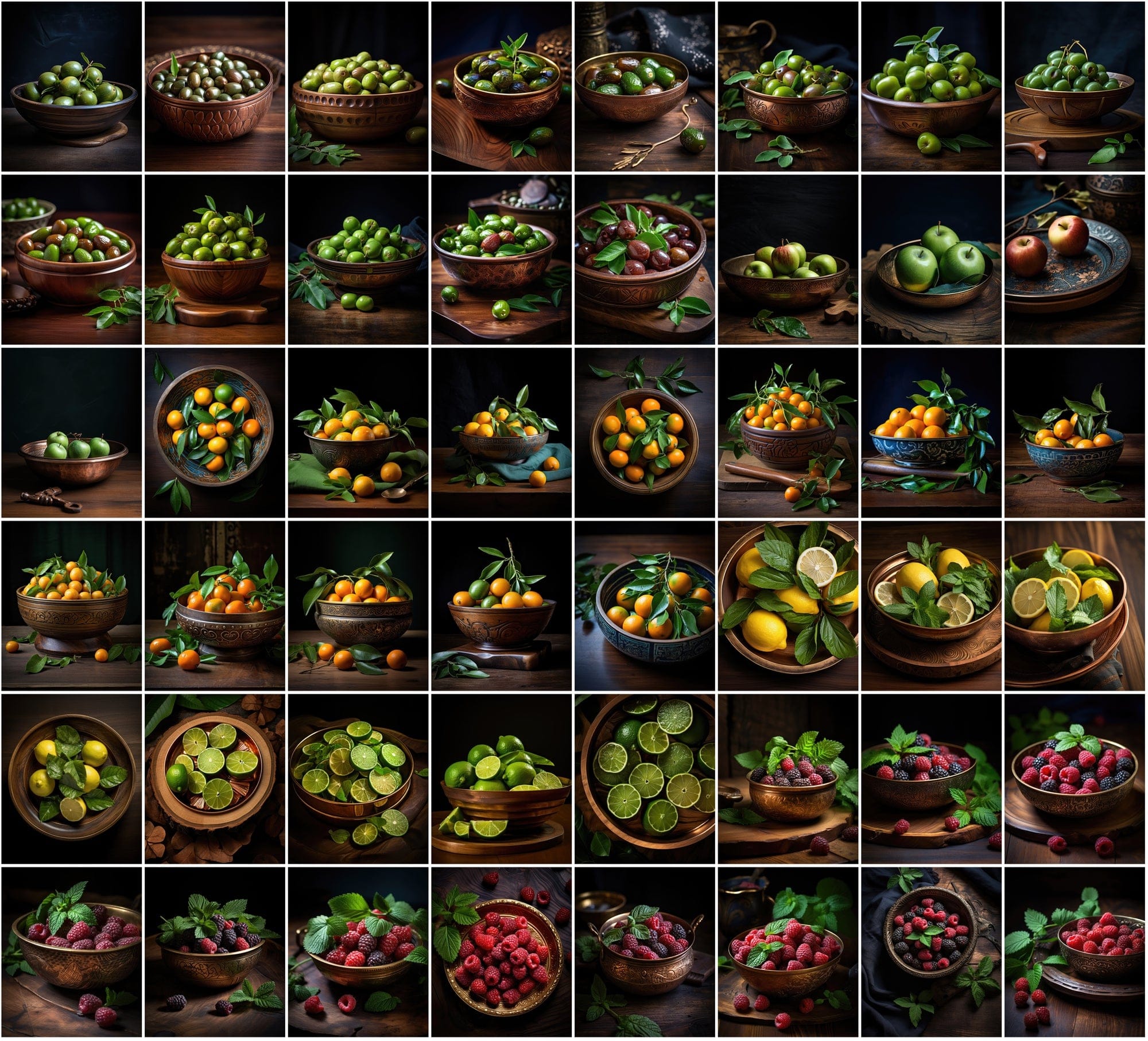 Vibrant Fruit Bowl Image Collection - 620 High-Resolution JPEGs with Commercial License, Colorful and Diverse Digital Download Sumobundle