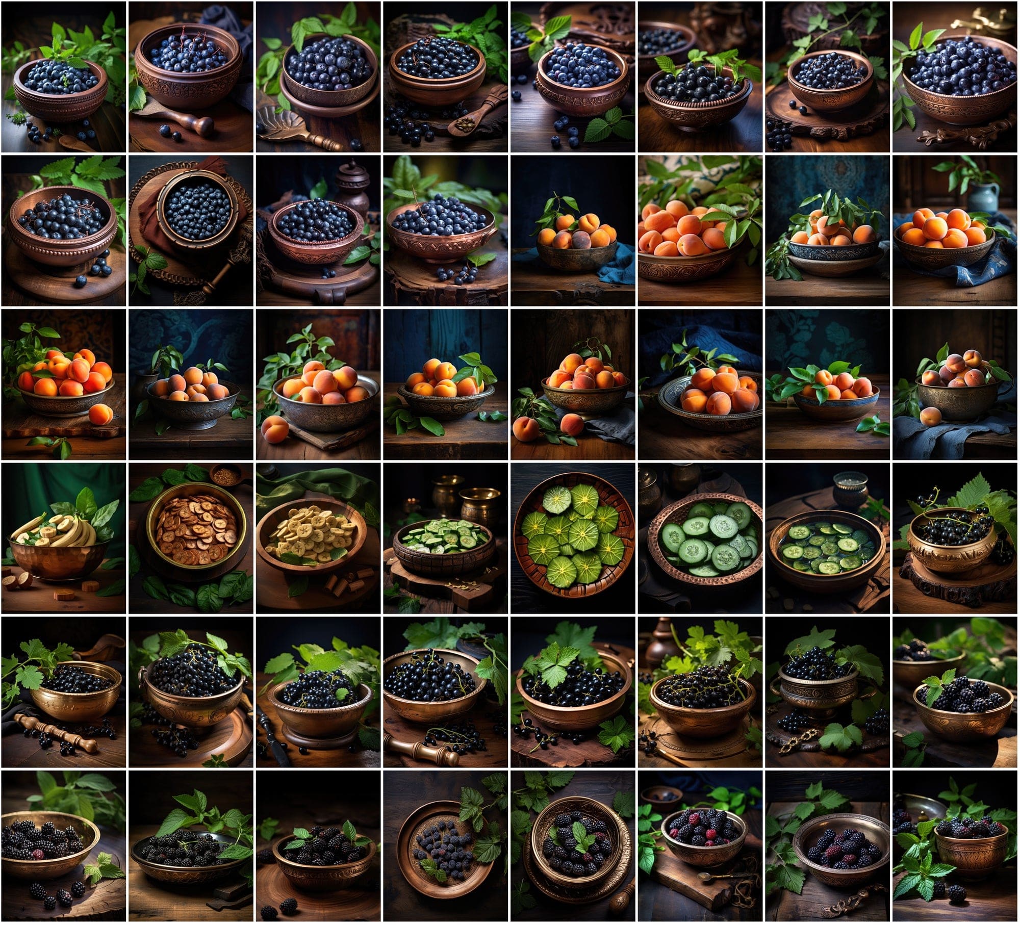 Vibrant Fruit Bowl Image Collection - 620 High-Resolution JPEGs with Commercial License, Colorful and Diverse Digital Download Sumobundle