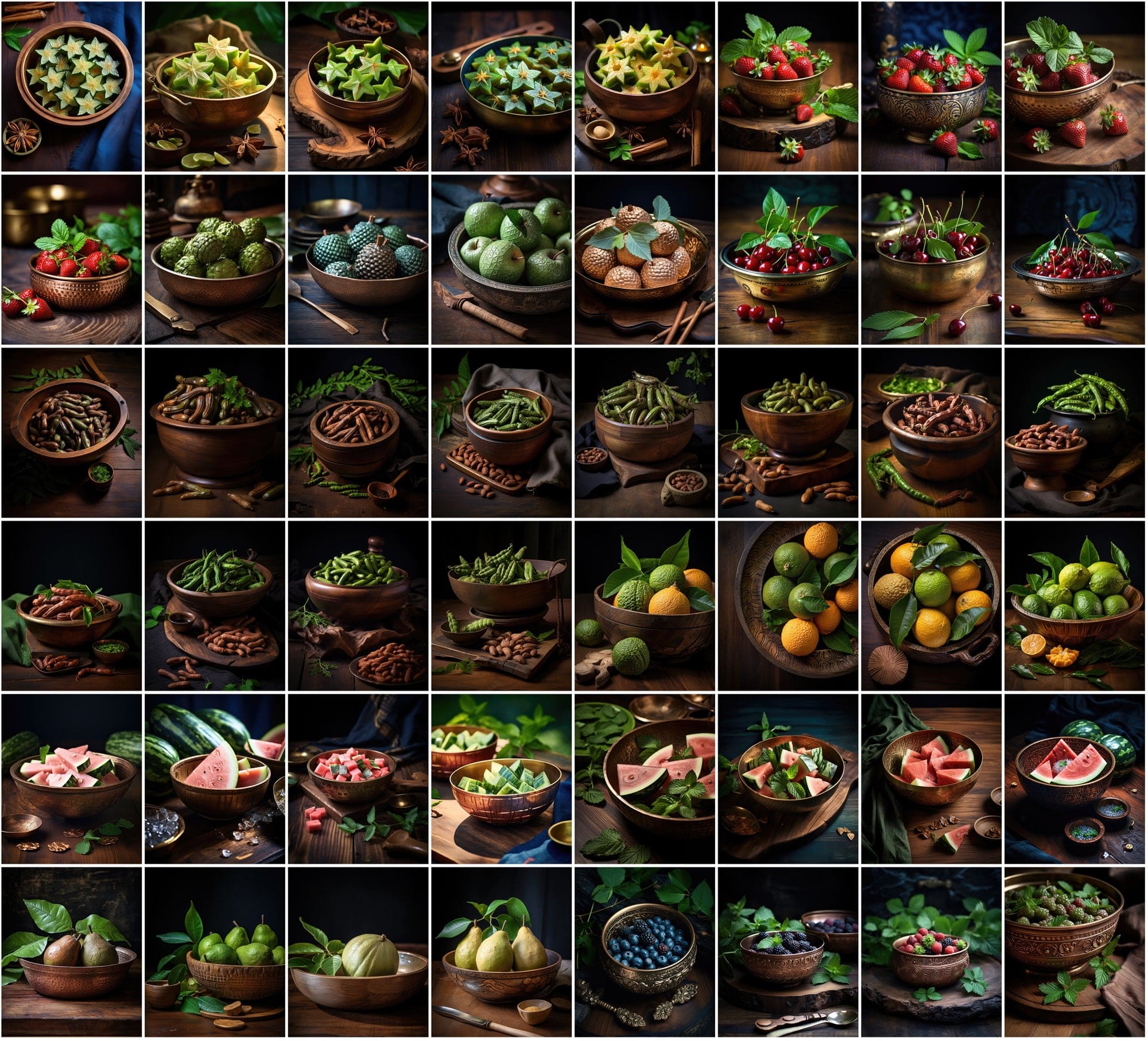 Vibrant Fruit Bowl Image Collection - 620 High-Resolution JPEGs with Commercial License, Colorful and Diverse Digital Download Sumobundle
