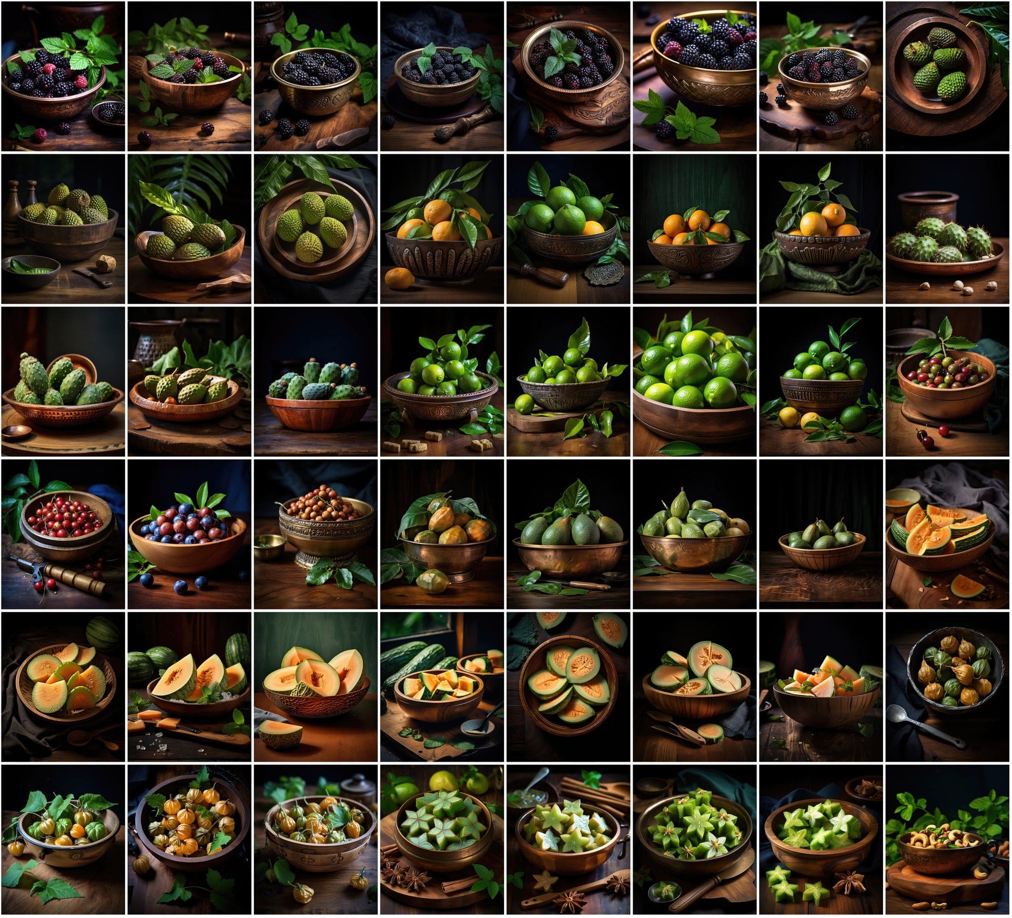 Vibrant Fruit Bowl Image Collection - 620 High-Resolution JPEGs with Commercial License, Colorful and Diverse Digital Download Sumobundle