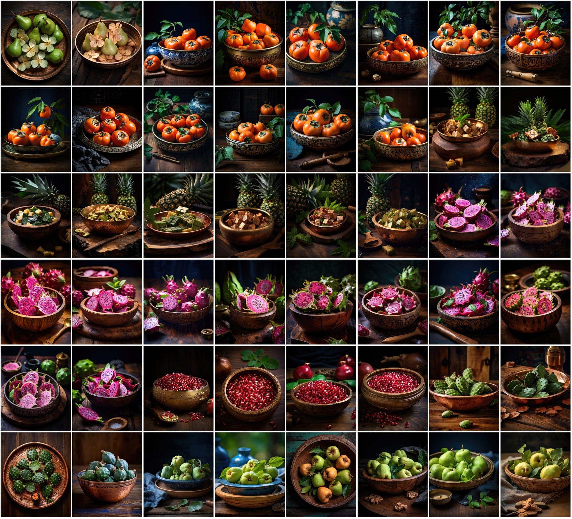 Vibrant Fruit Bowl Image Collection - 620 High-Resolution JPEGs with Commercial License, Colorful and Diverse Digital Download Sumobundle