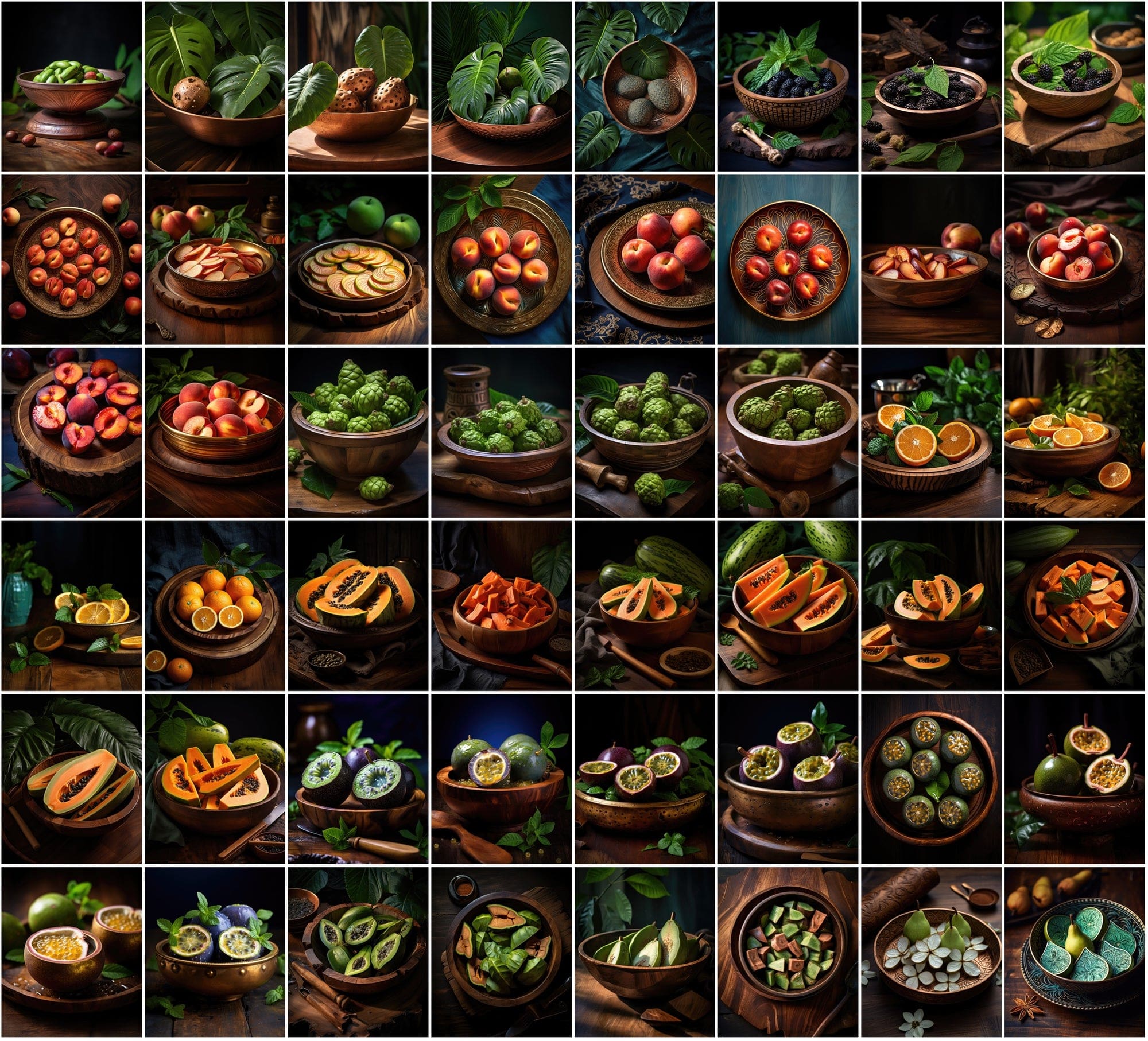 Vibrant Fruit Bowl Image Collection - 620 High-Resolution JPEGs with Commercial License, Colorful and Diverse Digital Download Sumobundle