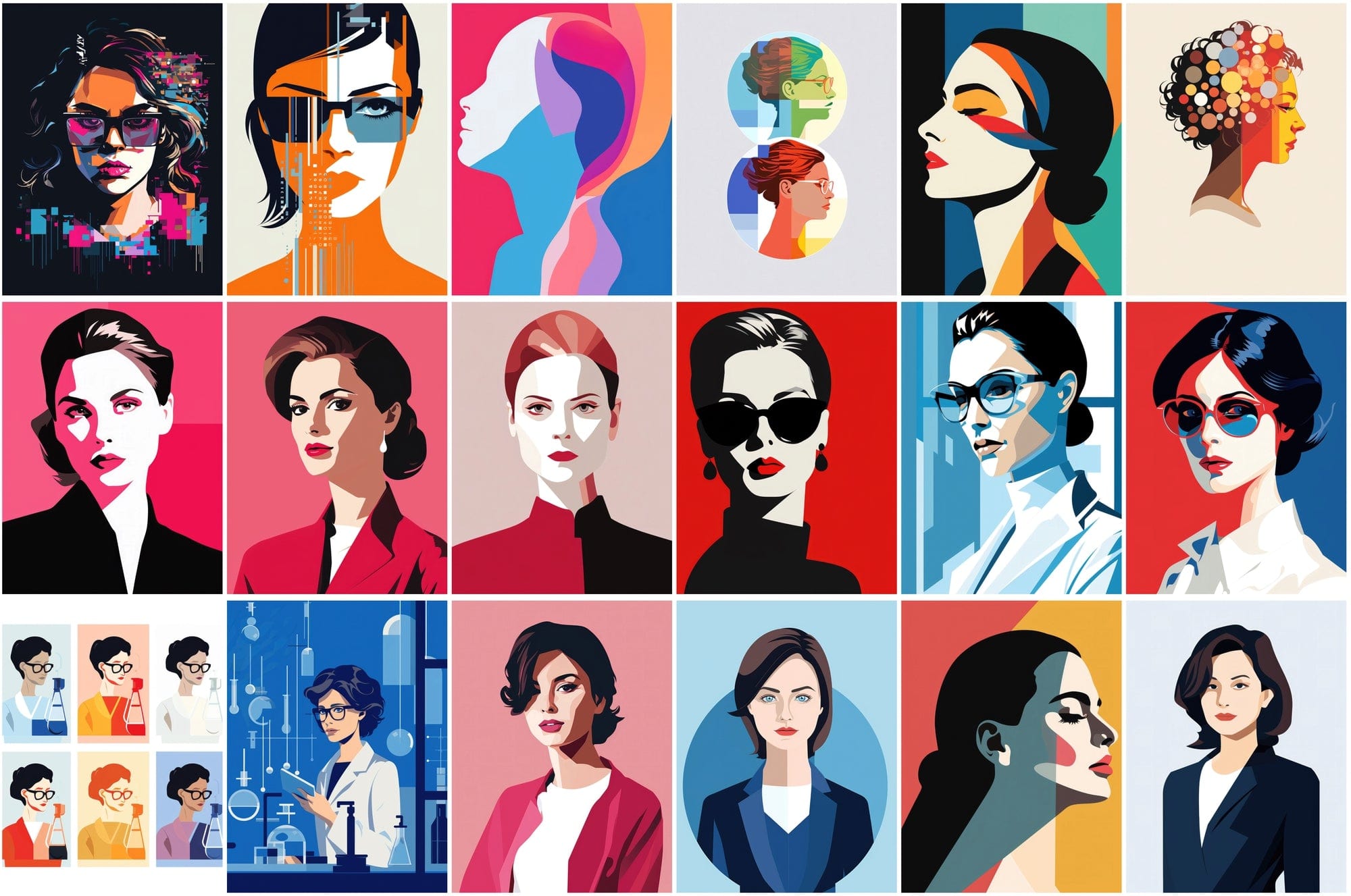 Women's Professions in PNGs - 110 Vibrant High-Resolution Images Depicting Various Jobs Digital Download Sumobundle