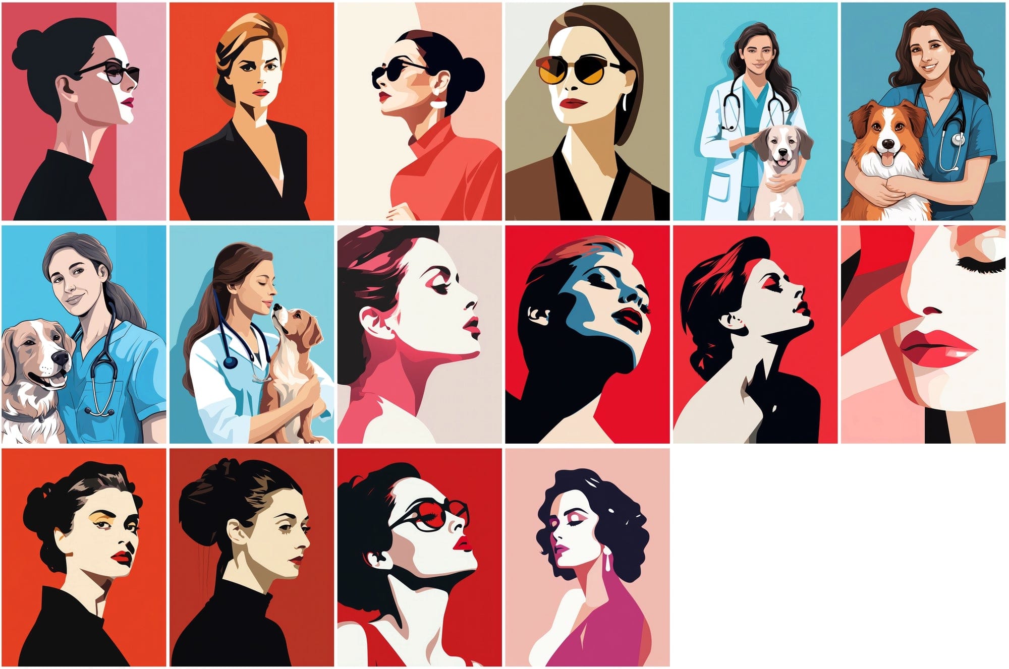 Women's Professions in PNGs - 110 Vibrant High-Resolution Images Depicting Various Jobs Digital Download Sumobundle