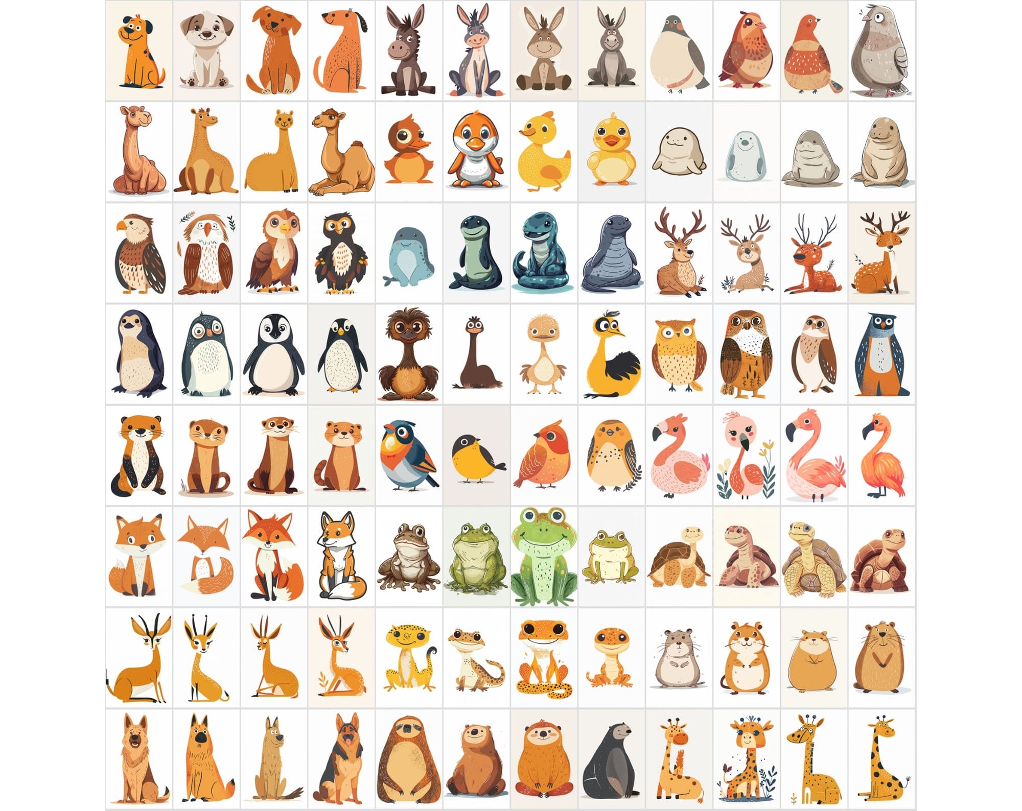 1000 Whimsical Animal Illustrations Bundle | Commercial License Digital Download Sumobundle