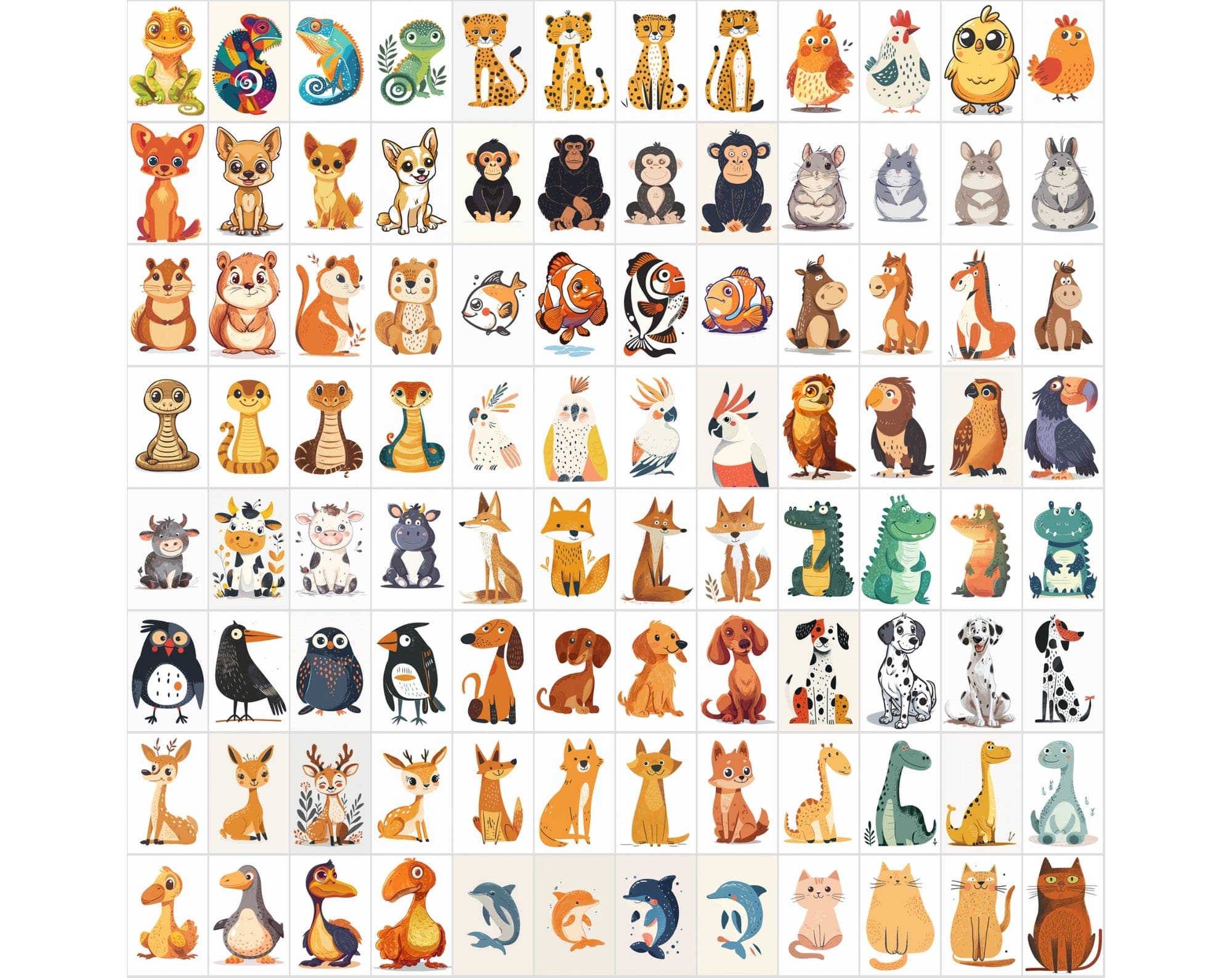 1000 Whimsical Animal Illustrations Bundle | Commercial License Digital Download Sumobundle