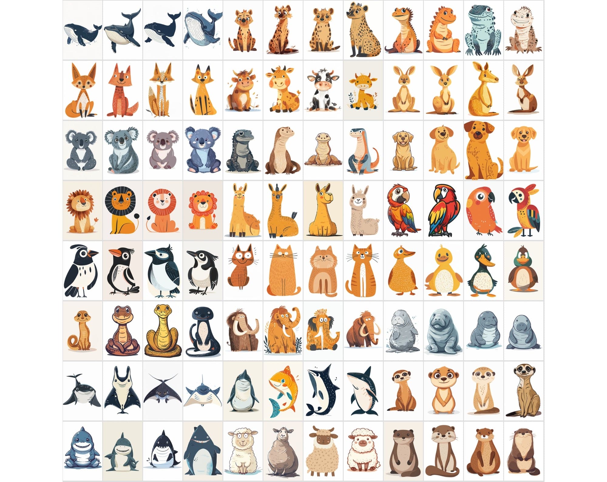 1000 Whimsical Animal Illustrations Bundle | Commercial License Digital Download Sumobundle