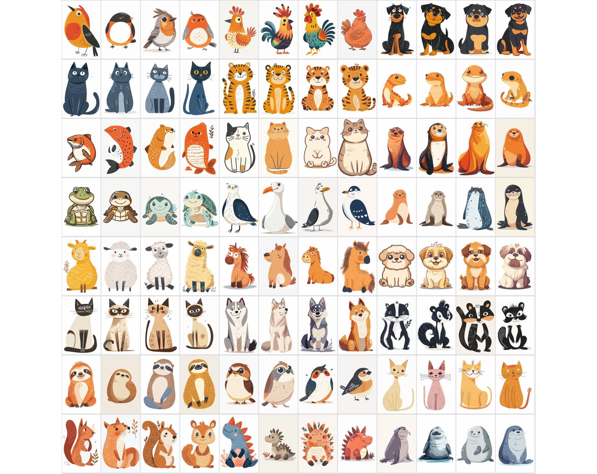 1000 Whimsical Animal Illustrations Bundle | Commercial License Digital Download Sumobundle