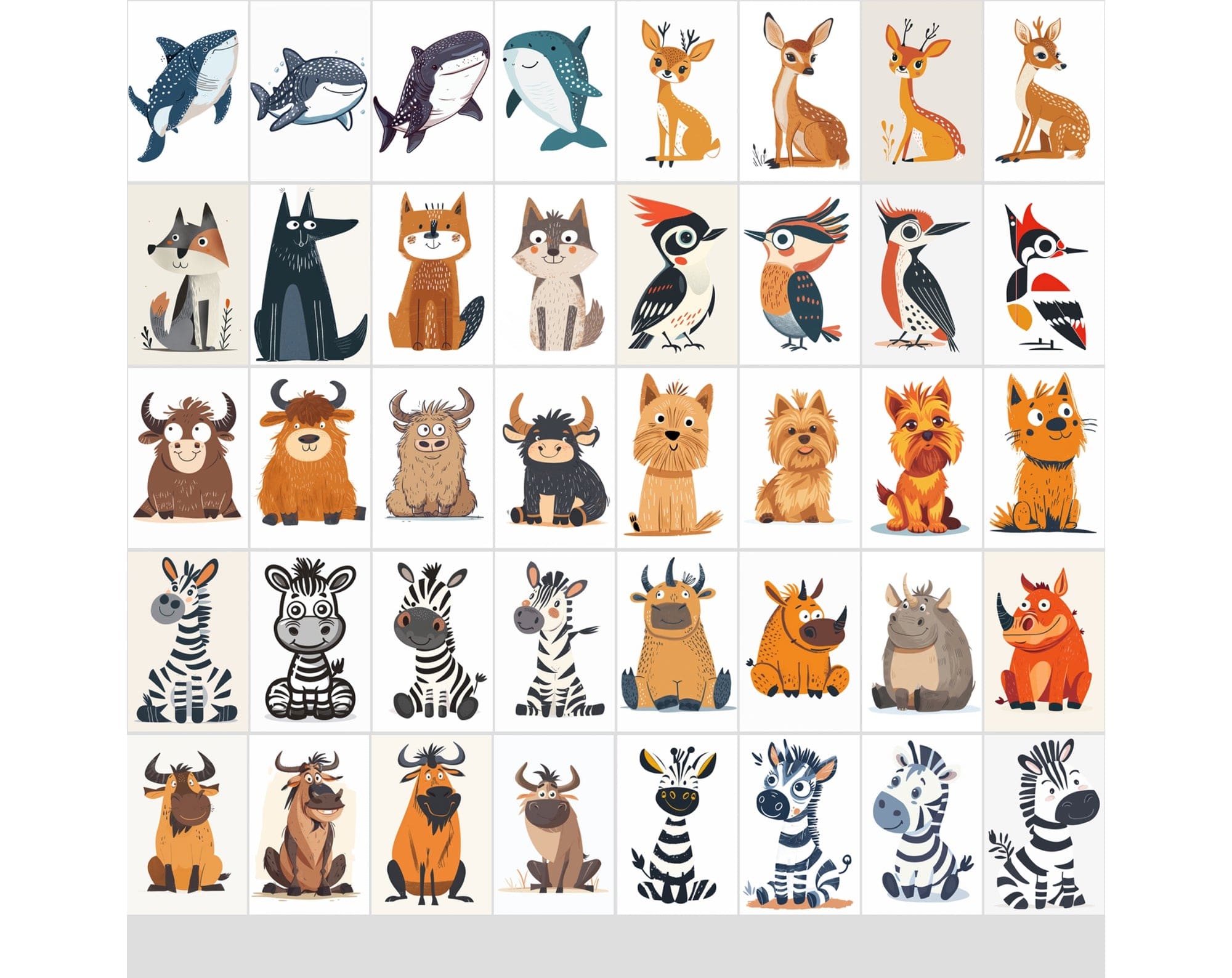 1000 Whimsical Animal Illustrations Bundle | Commercial License Digital Download Sumobundle