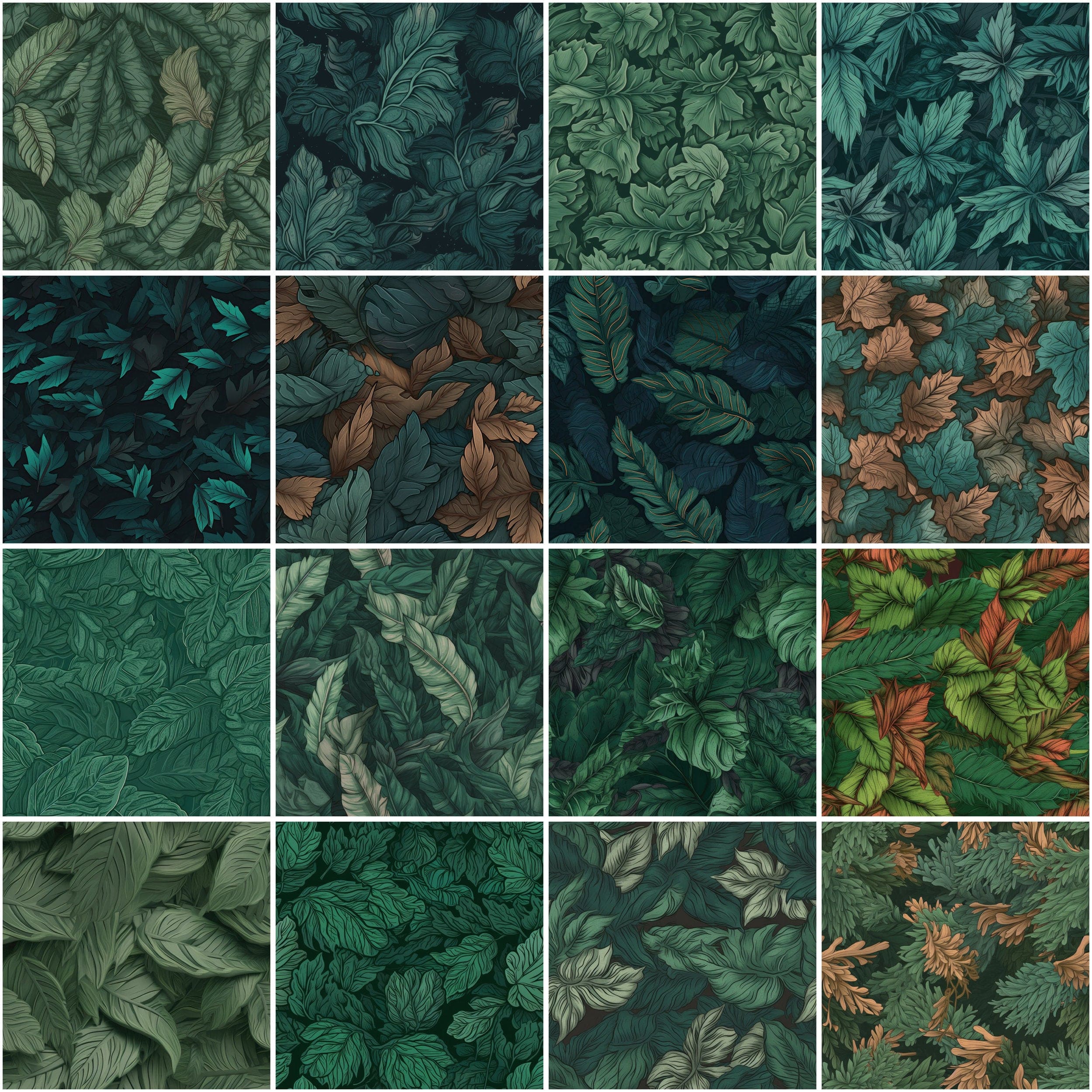 110 Foliage & Leaves Seamless Patterns Bundle - Digital Download for Design Projects, Scrapbooking, Wrapping, Invitations - Commercial use Digital Download Sumobundle