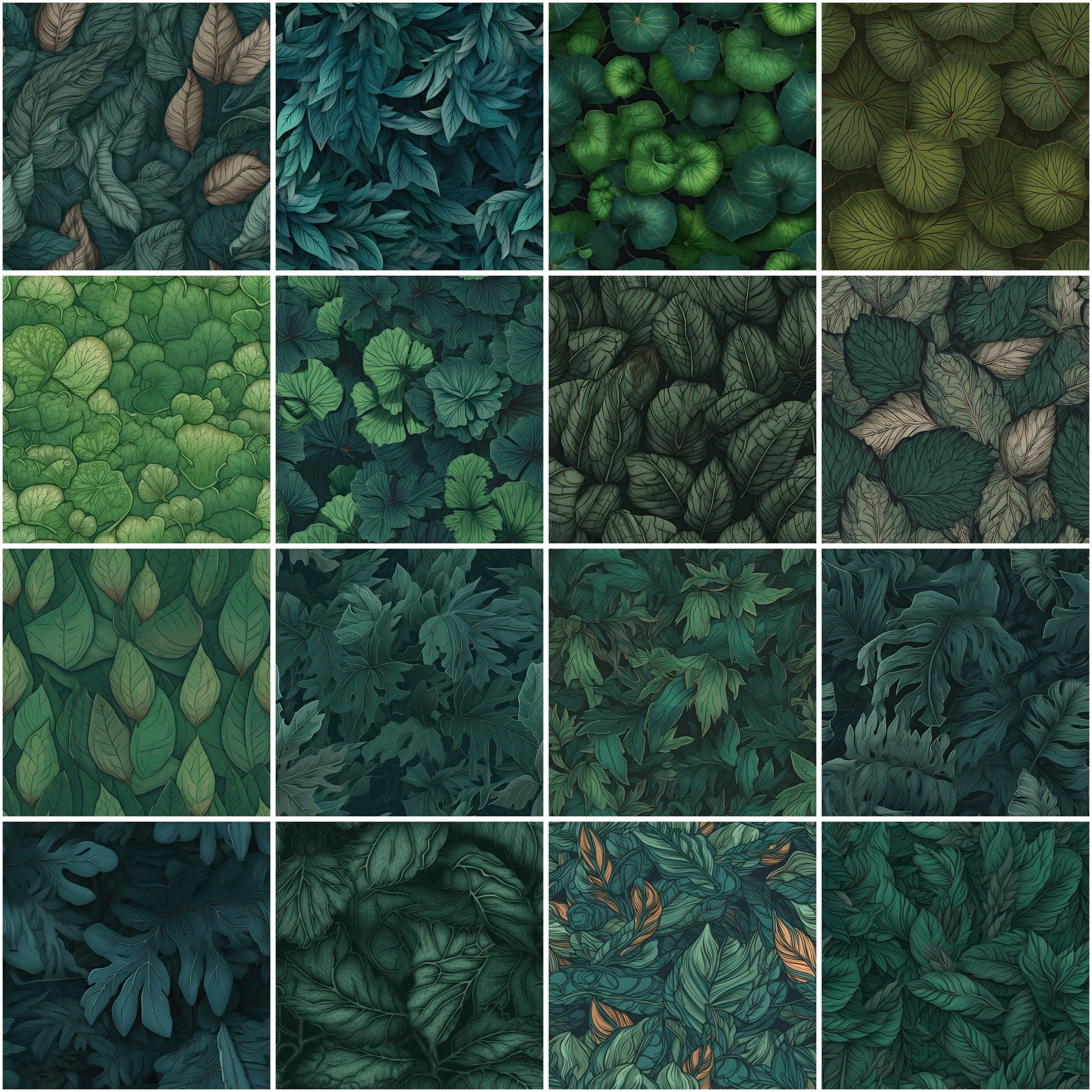 110 Foliage & Leaves Seamless Patterns Bundle - Digital Download for Design Projects, Scrapbooking, Wrapping, Invitations - Commercial use Digital Download Sumobundle