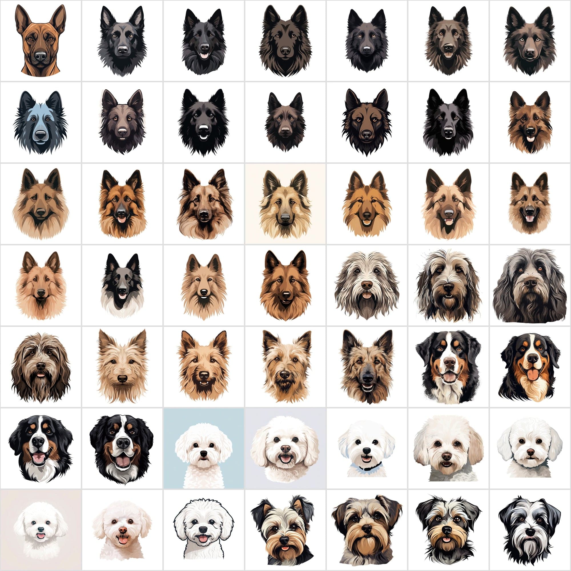 1180 Premium Dog Breed Images: High-Resolution, Transparent & White Background, Commercial License - Perfect for Designers & Pet Enthusiasts Digital Download Sumobundle