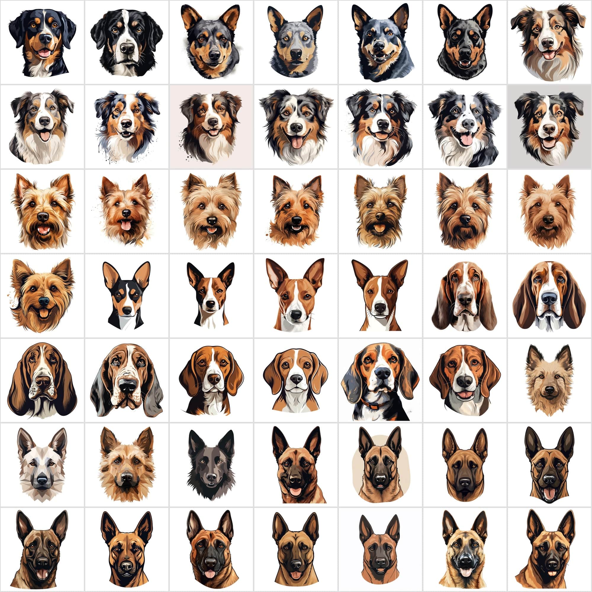 1180 Premium Dog Breed Images: High-Resolution, Transparent & White Background, Commercial License - Perfect for Designers & Pet Enthusiasts Digital Download Sumobundle