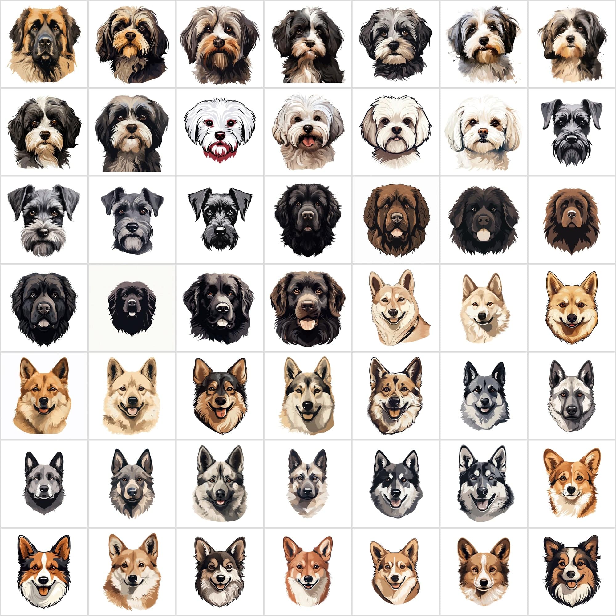 1180 Premium Dog Breed Images: High-Resolution, Transparent & White Background, Commercial License - Perfect for Designers & Pet Enthusiasts Digital Download Sumobundle