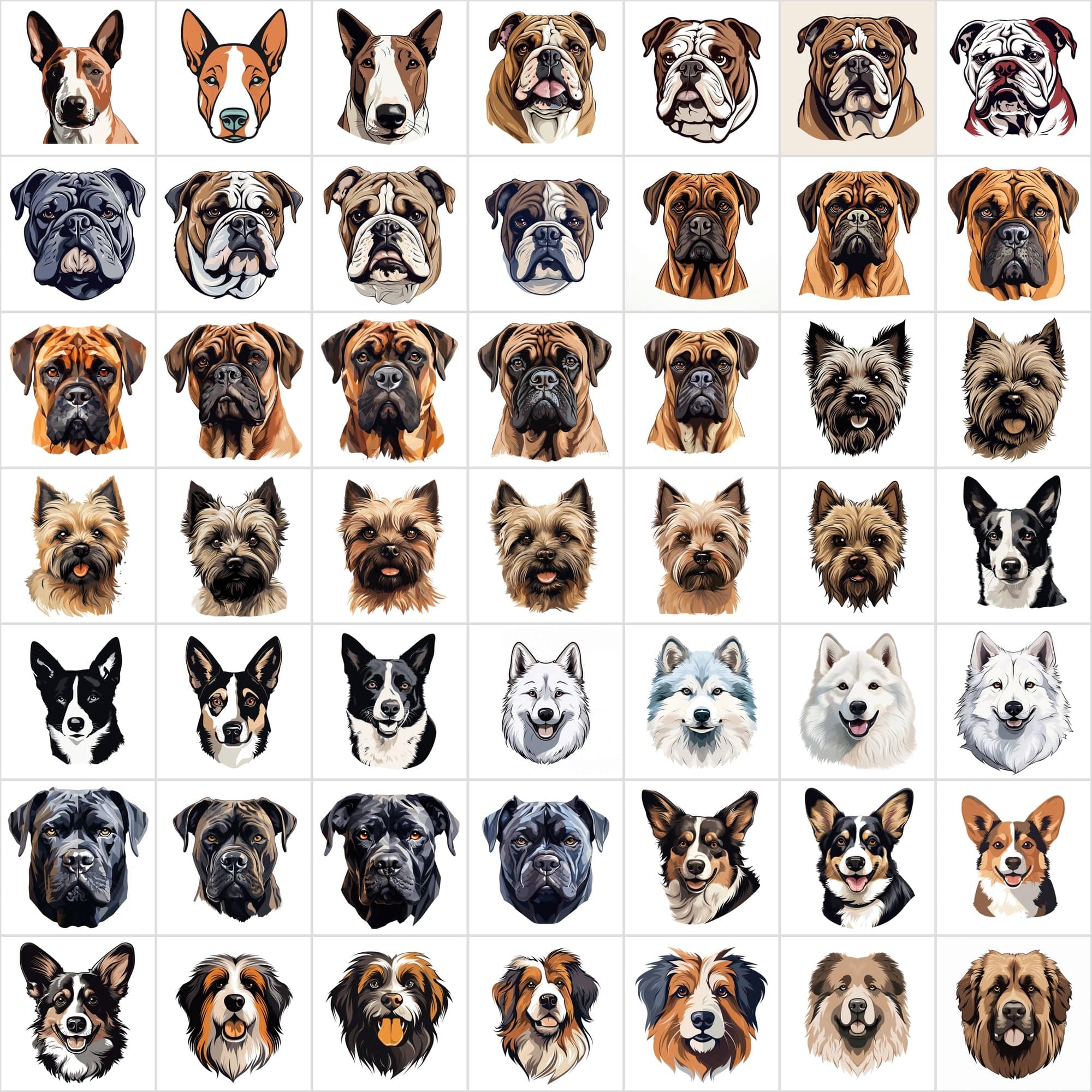 1180 Premium Dog Breed Images: High-Resolution, Transparent & White Background, Commercial License - Perfect for Designers & Pet Enthusiasts Digital Download Sumobundle