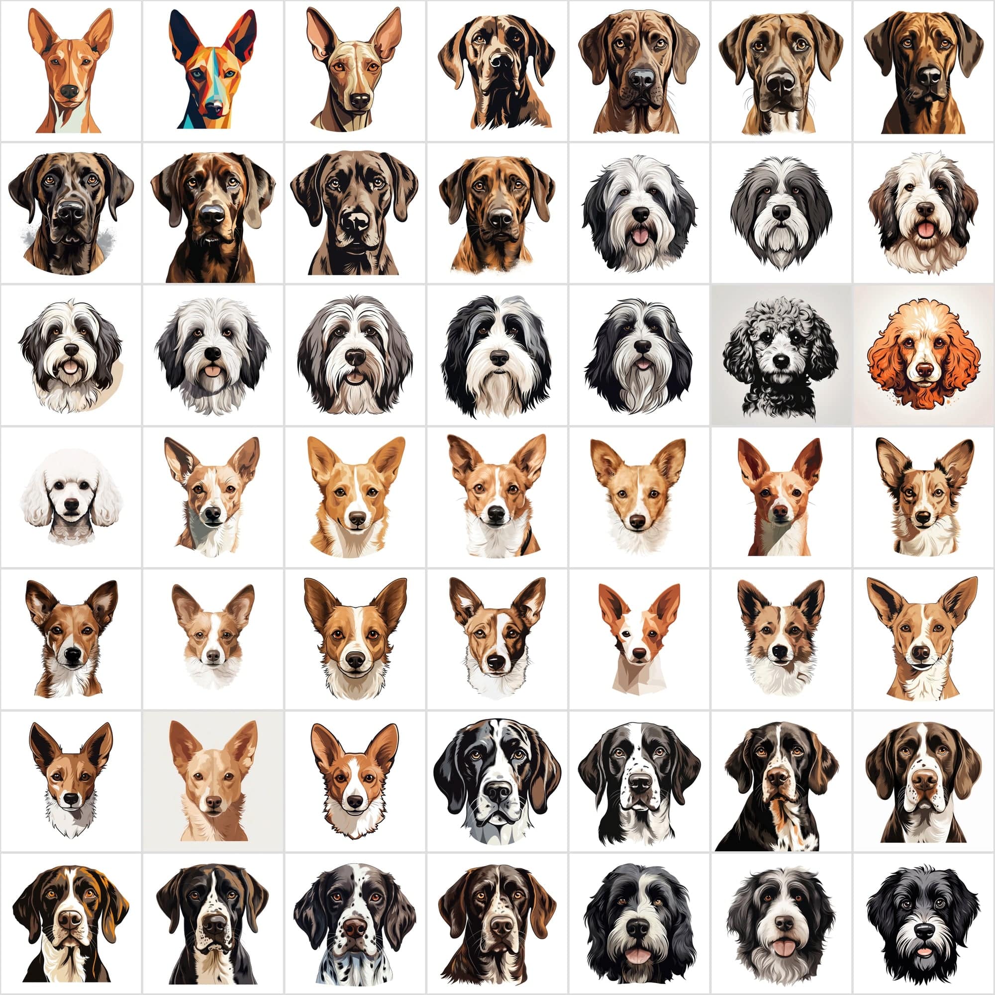 1180 Premium Dog Breed Images: High-Resolution, Transparent & White Background, Commercial License - Perfect for Designers & Pet Enthusiasts Digital Download Sumobundle