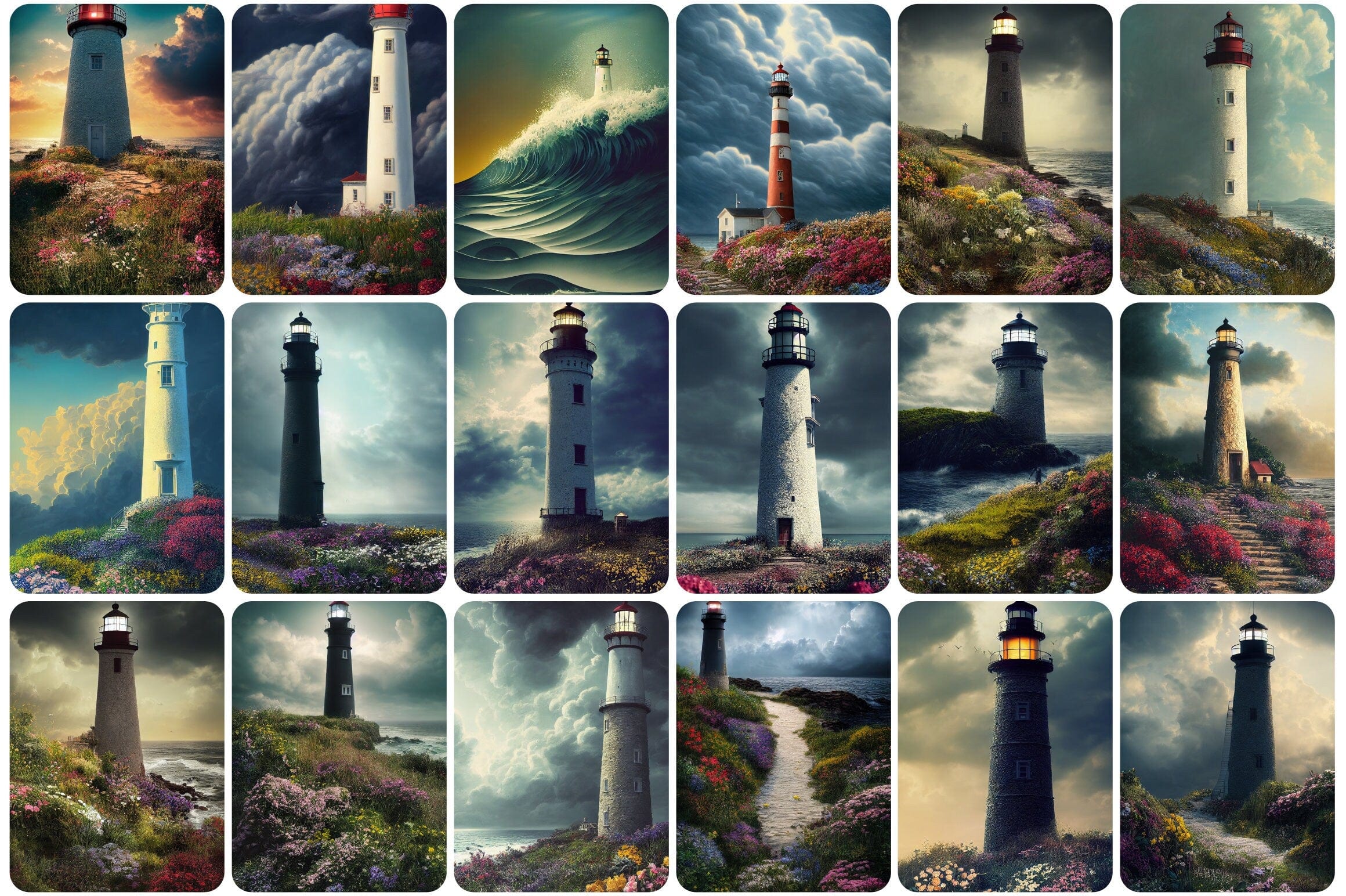 120+ High-Resolution, Printable Lighthouse Images - Perfect for Home Decor, Scrapbooking, and Crafts - Coastal and Nautical Lighthouses Digital Download Sumobundle
