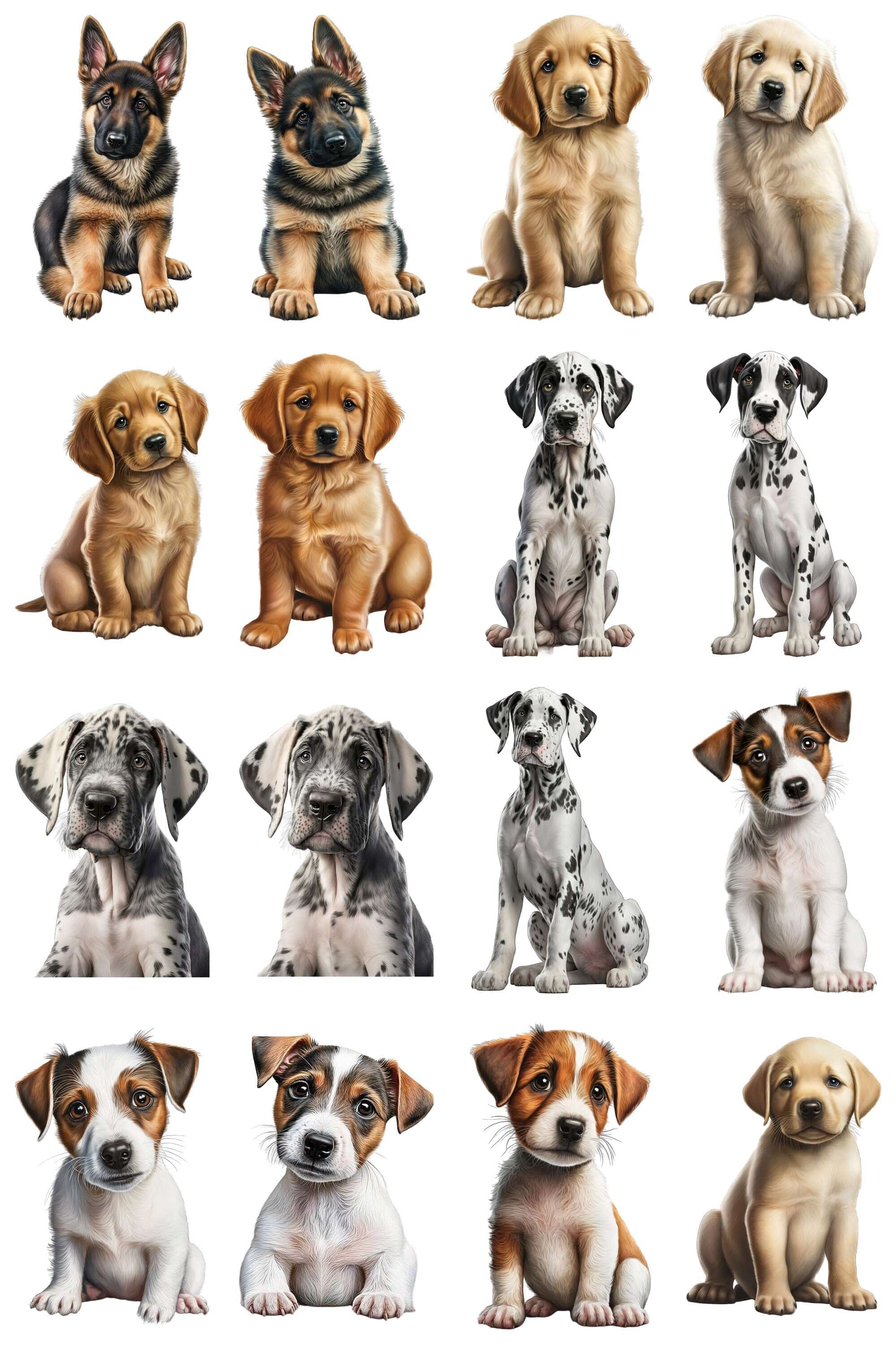 120 PNG Sublimation Puppies, Transparent PNG with dogs, PNG Photoshop Dogs Overlays, Dogs Overlay, Puppy Png, Animals Png, Commercial Digital Download Sumobundle