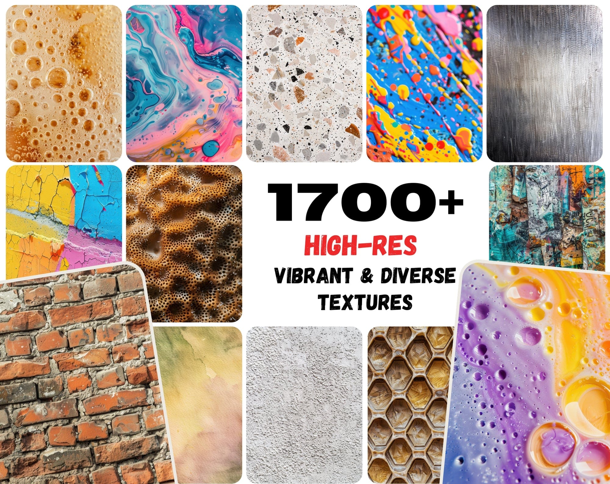 1700+ High-Resolution Texture JPG Images | Plaster, Urban, Fabric, Organic, Abstract & More | Commercial License Digital Download Sumobundle