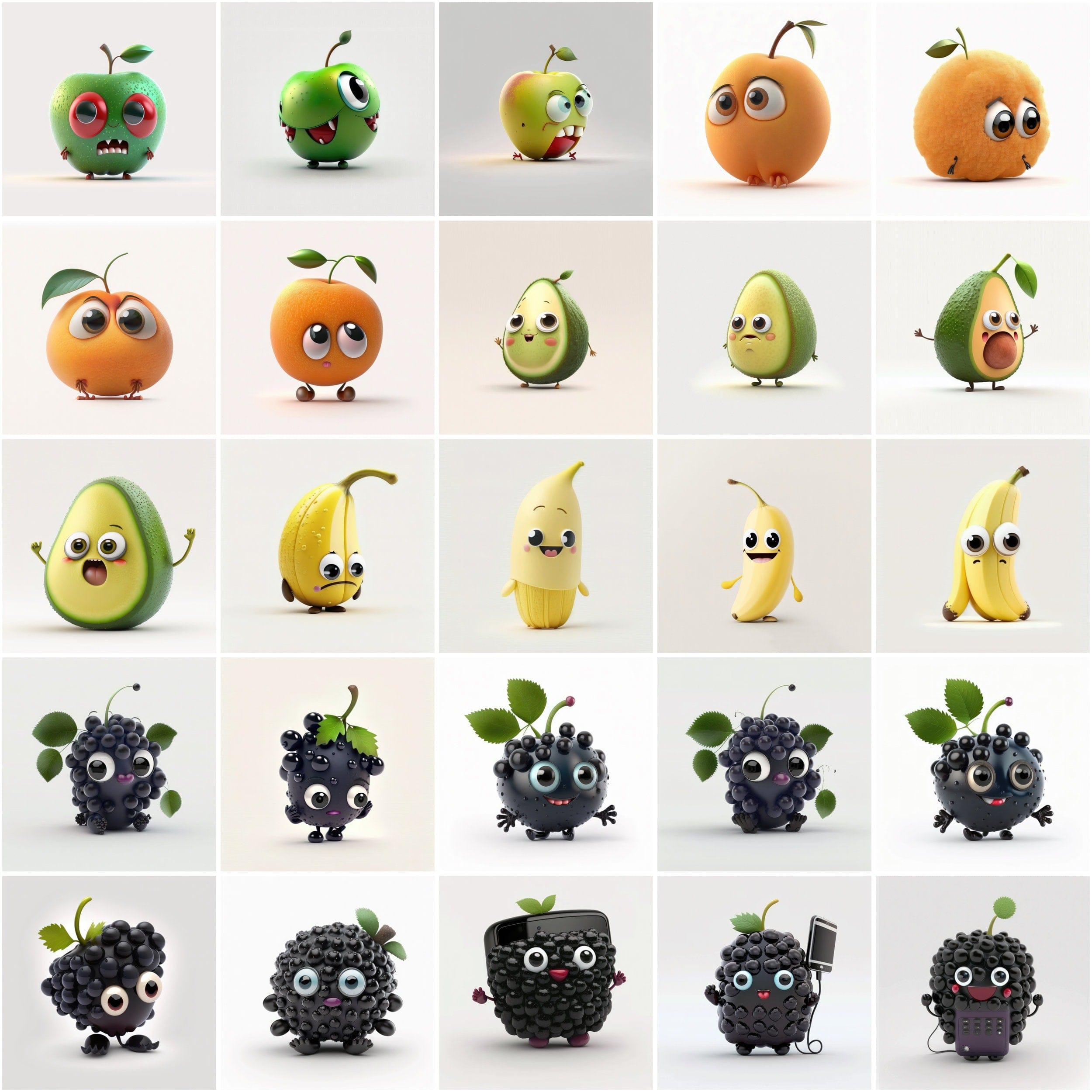 190 Funny Fruit Images Bundle, PNGs with Transparent Background for Social Media, Scrapbooking, Commercial License, Fruits No Background Digital Download Sumobundle