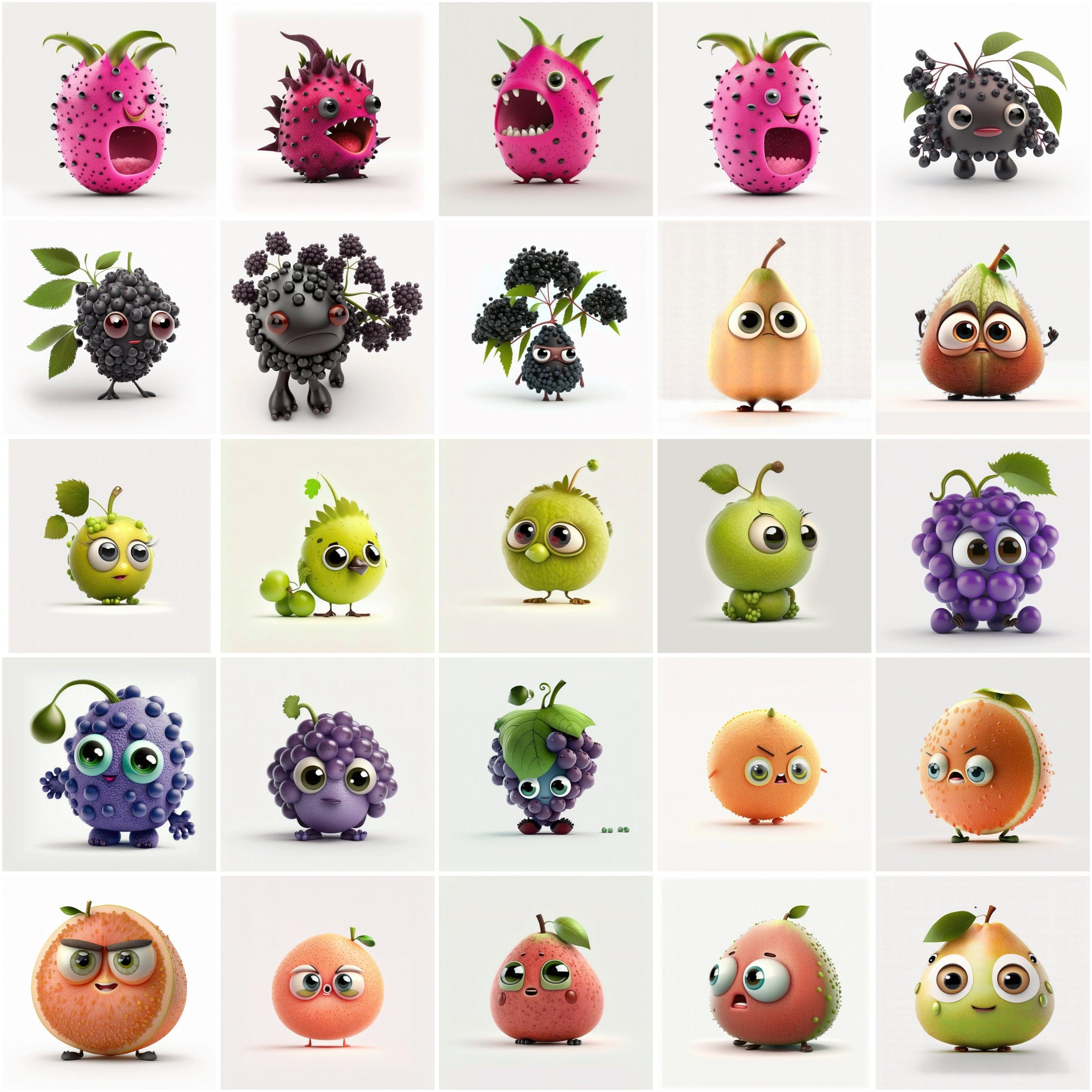 190 Funny Fruit Images Bundle, PNGs with Transparent Background for Social Media, Scrapbooking, Commercial License, Fruits No Background Digital Download Sumobundle