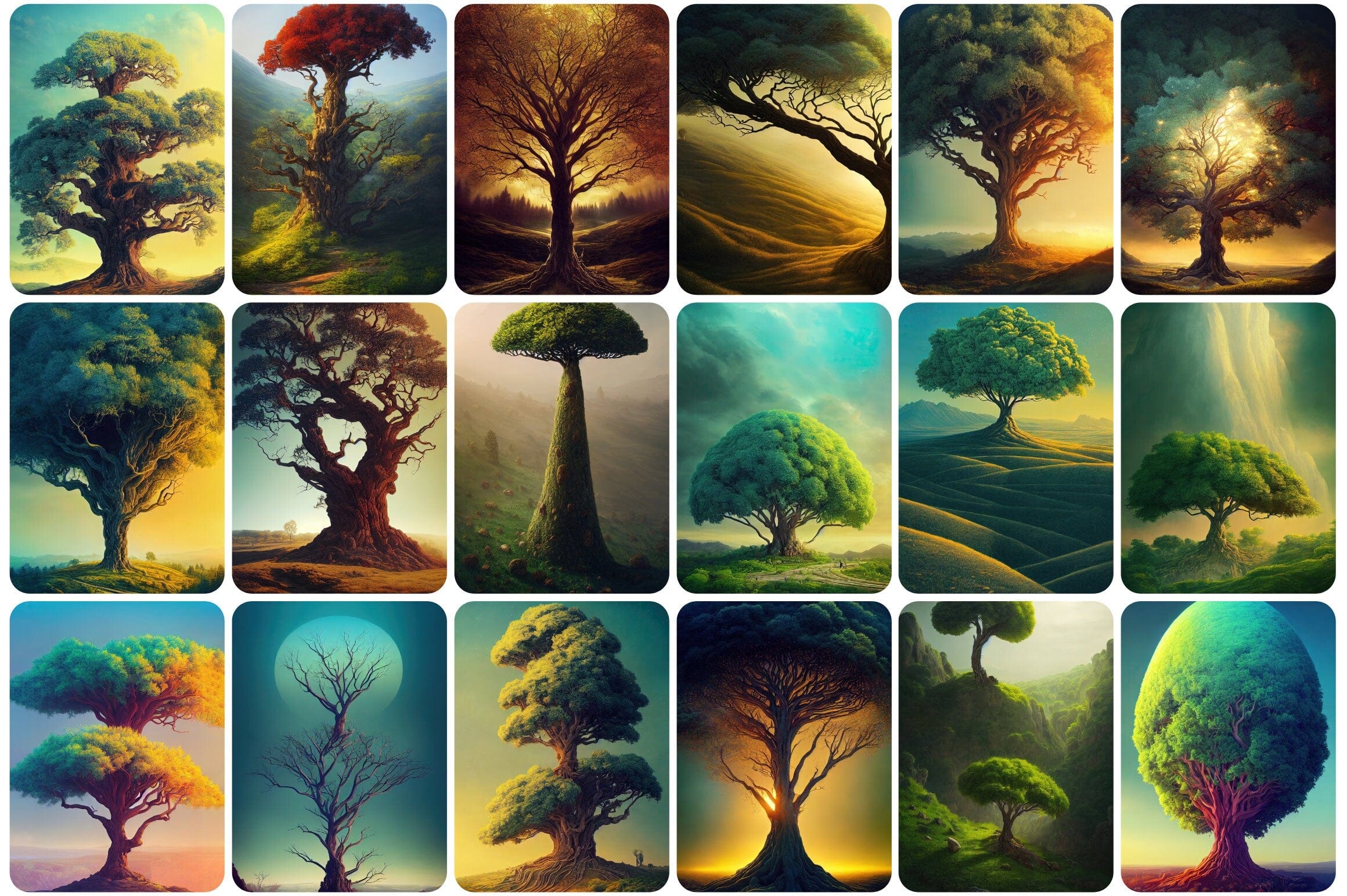 190 Surreal Tree Printable Wall Art Images - Brighten up any Room with Vibrant Animal Wall Art - New York and Paris Prints, Digital Download Digital Download Sumobundle