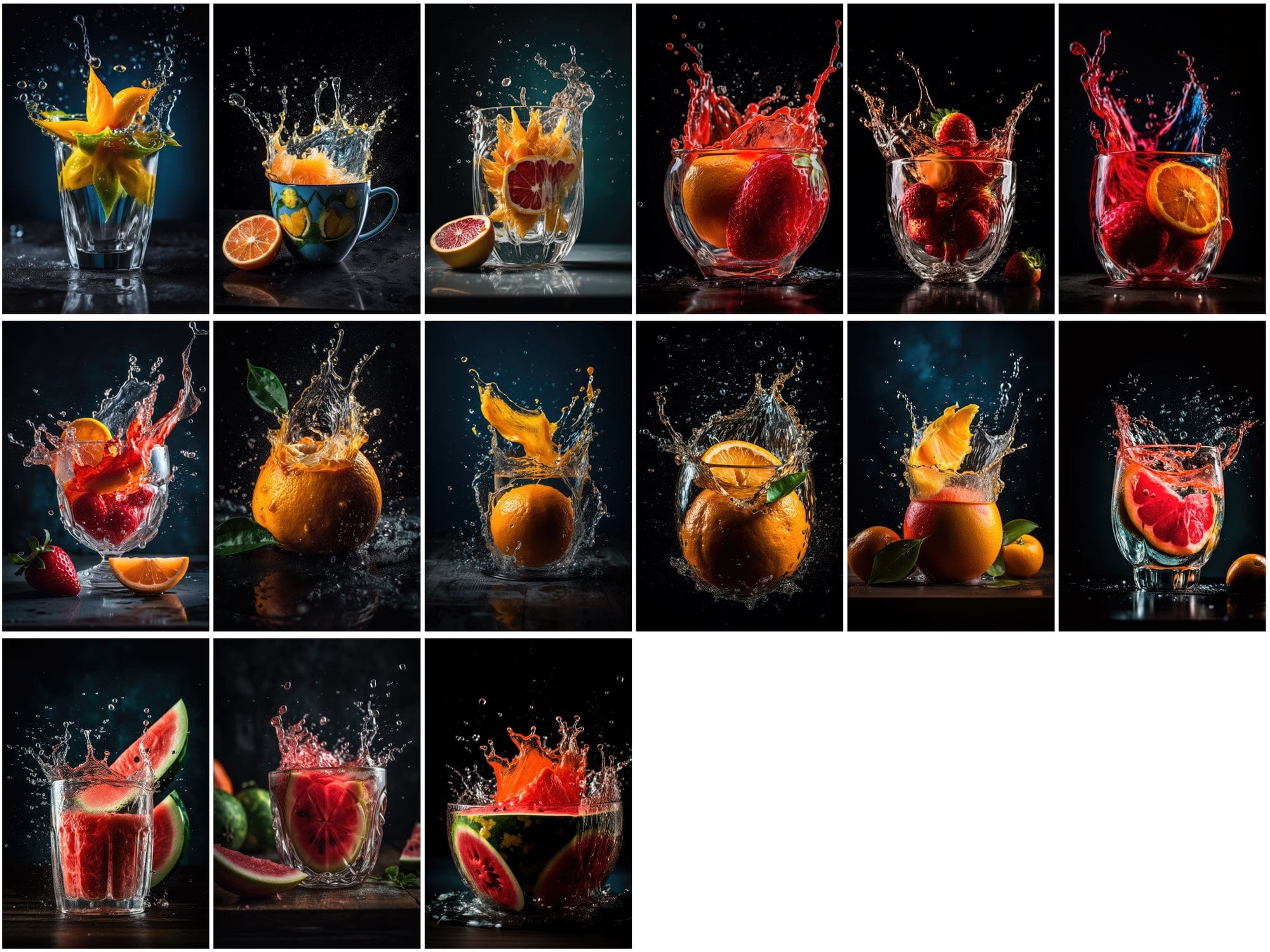 195 Fruit & Water Splash PNG Images: High-Resolution, Commercial License Included Digital Download Sumobundle