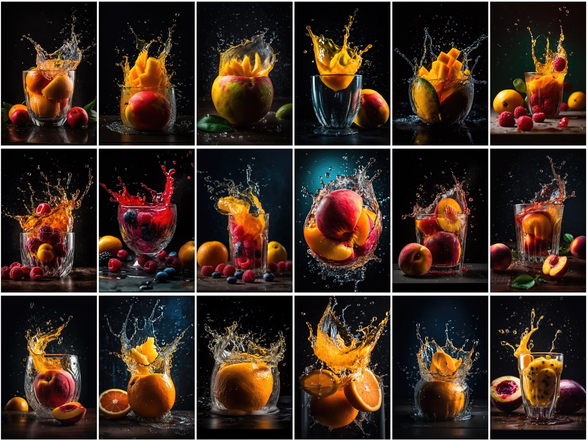 195 Fruit & Water Splash PNG Images: High-Resolution, Commercial License Included Digital Download Sumobundle