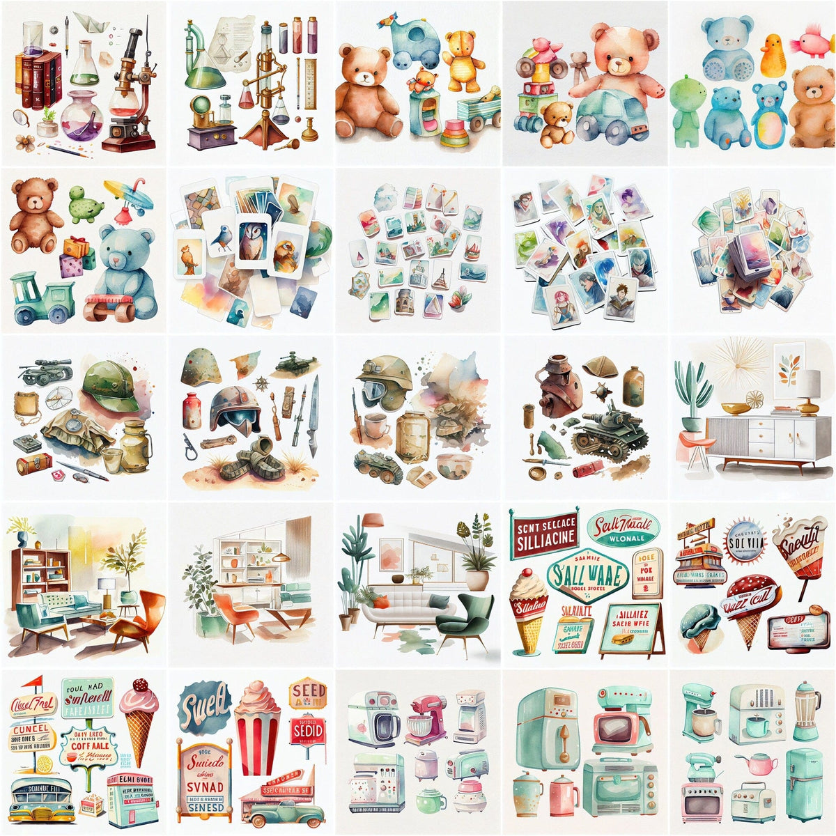 198 Retro Clipart Images with a Vintage Twist - Transparent PNG, Water