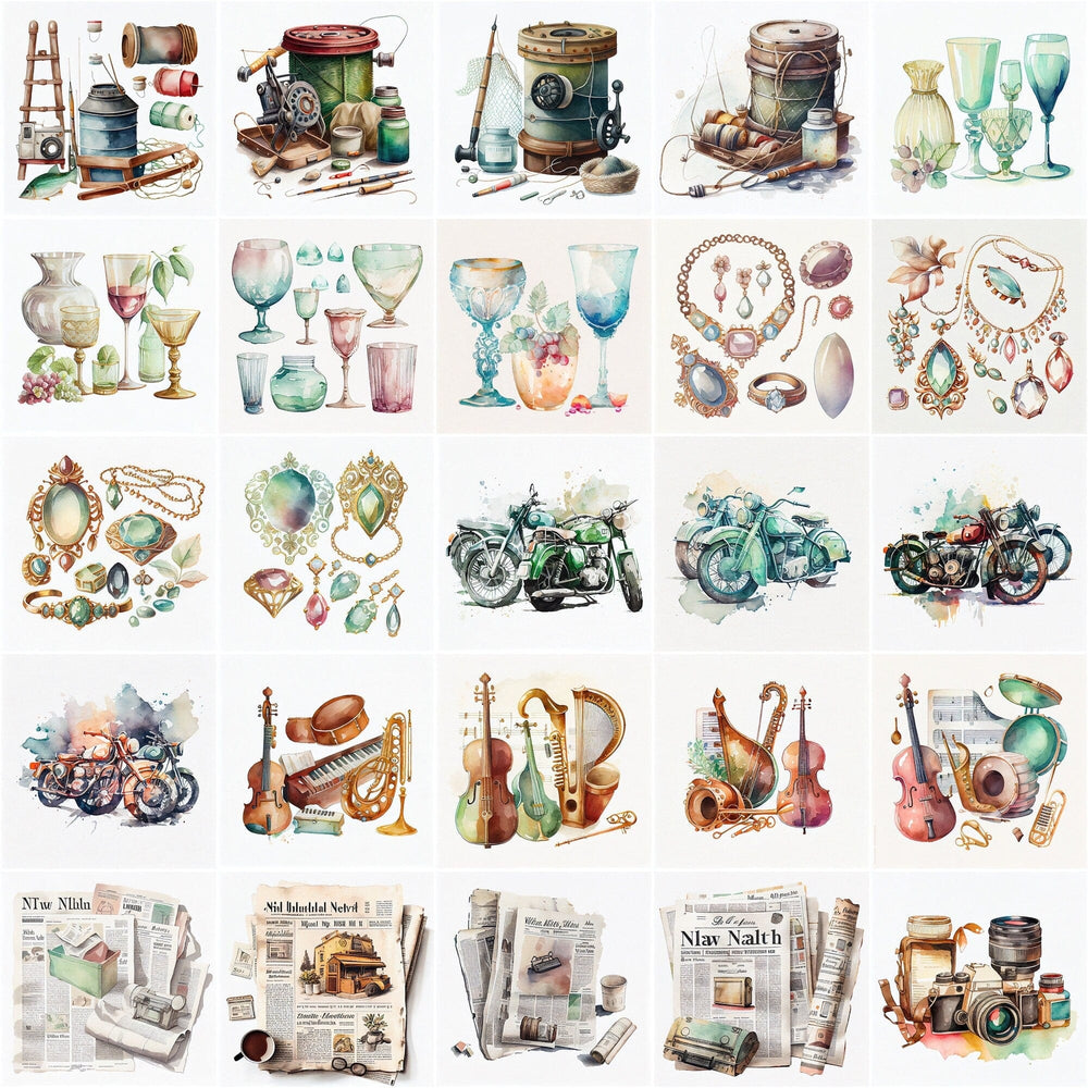 198 Retro Clipart Images with a Vintage Twist - Transparent PNG, Water
