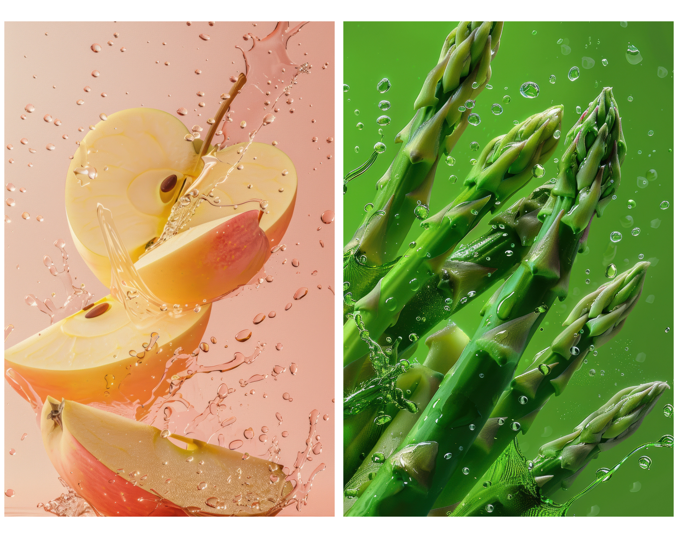 400 High-Resolution Fruit & Vegetable Images with Water Splashes