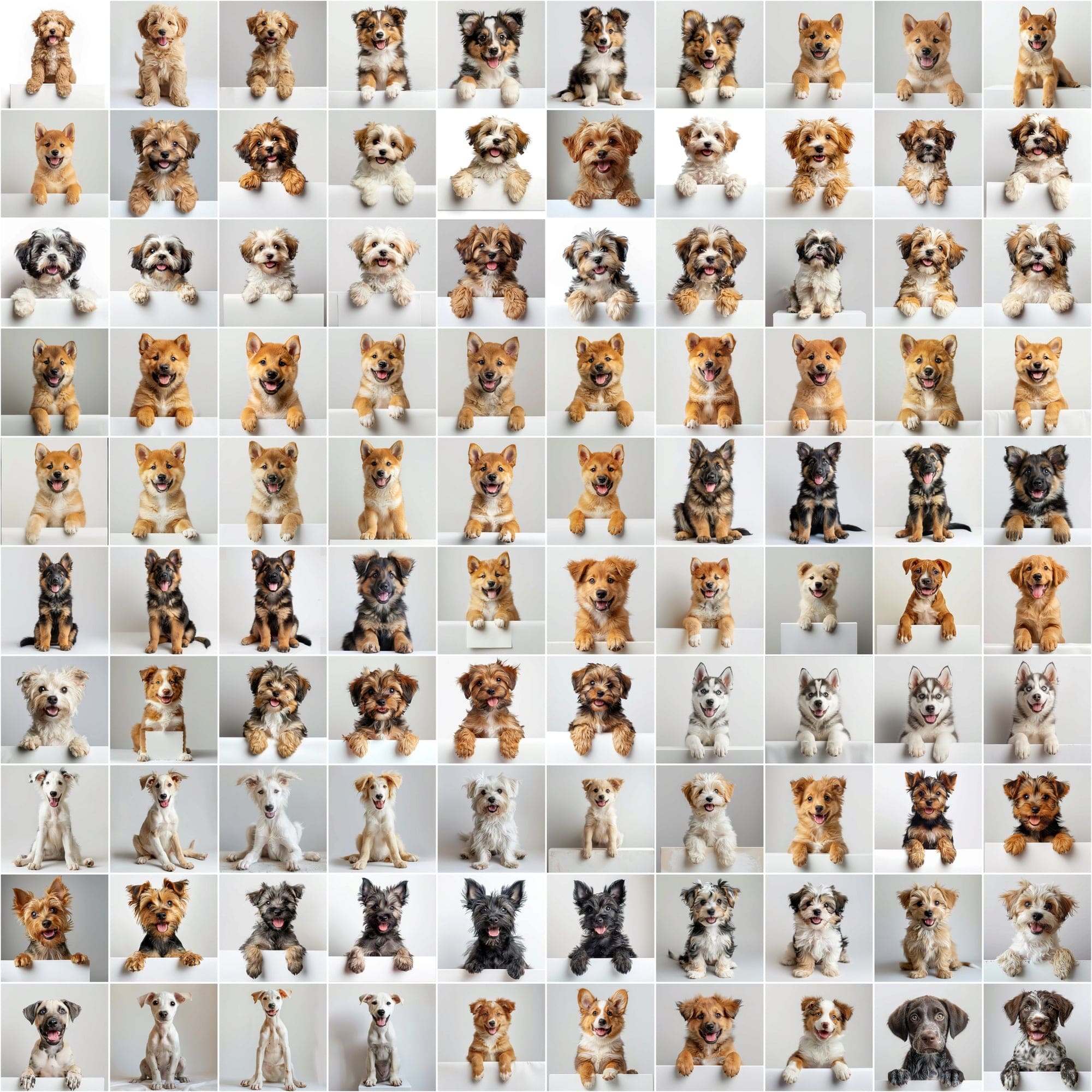 2690 Adorable Puppy Dog Breed Images on White Boards Digital Download Sumobundle