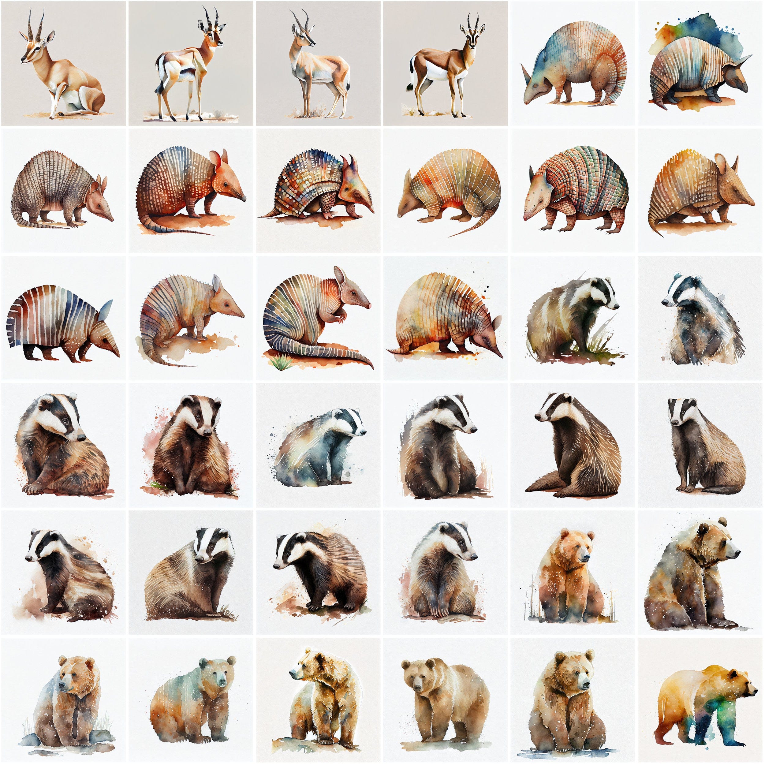 290 Watercolor Animal Images Perfect for DIY Crafts, Projects and Sublimation, Transparent Watercolor Animals, PNG animals, Clipart animals Digital Download Sumobundle