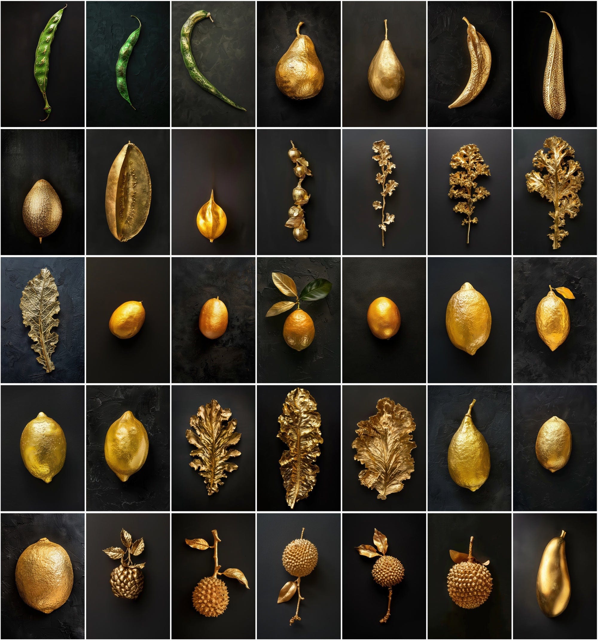 300 Gold Fruits & Vegetables Images Digital Download Sumobundle