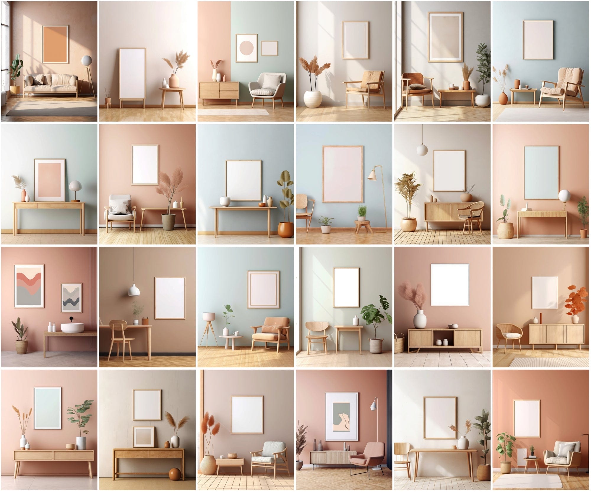 320 Scandinavian Frame Mockups Bundle - Professional Wall Art Mockups Digital Download Sumobundle