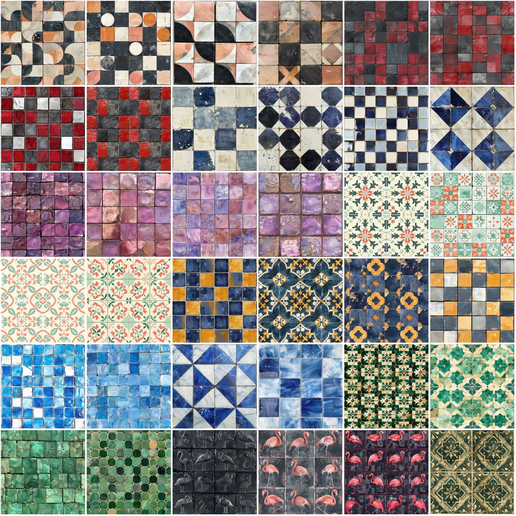 330 Ceramic Tile Seamless Patterns Bundle - High-Resolution JPG, Photoshop PAT - Commercial License Included Digital Download Sumobundle