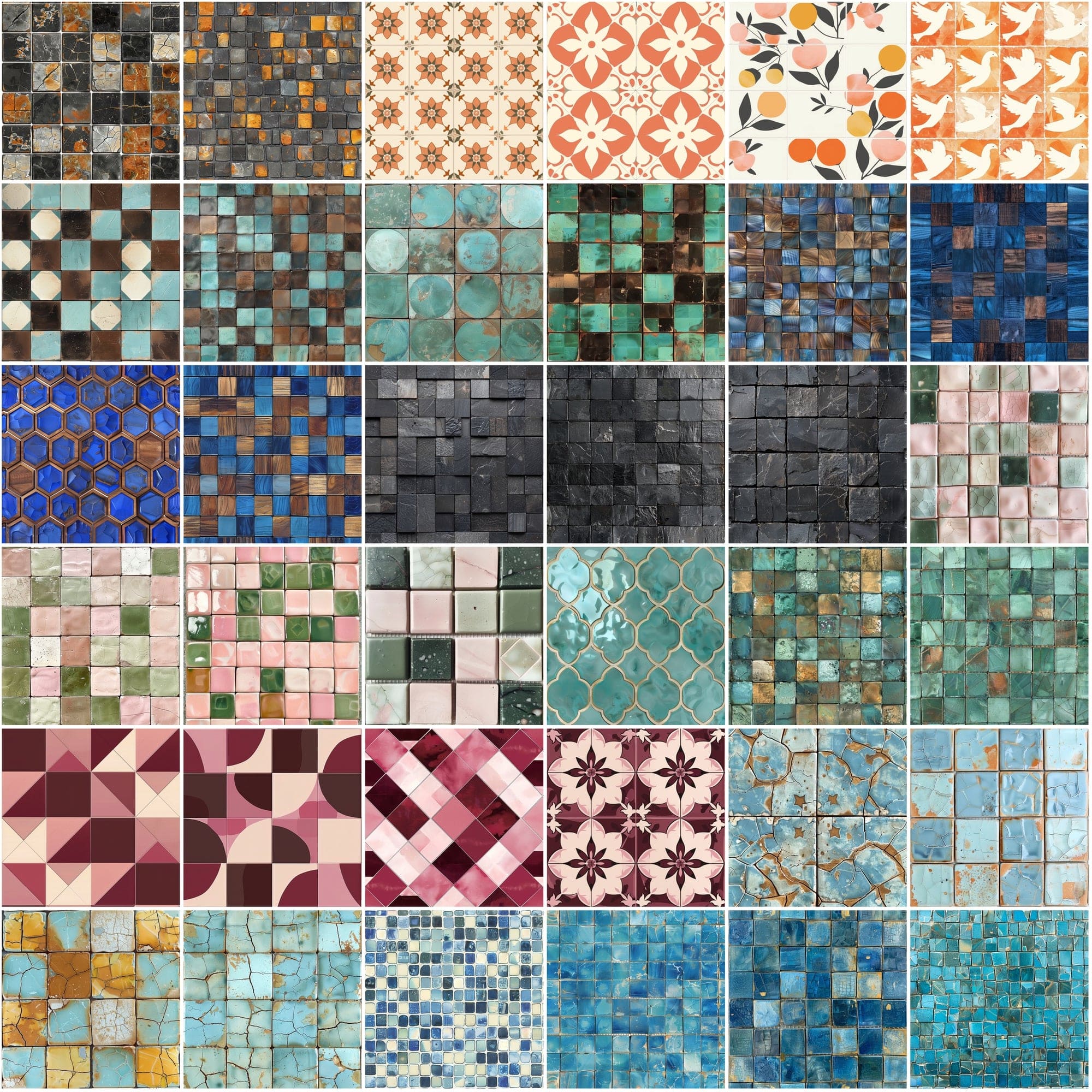 330 Ceramic Tile Seamless Patterns Bundle - High-Resolution JPG, Photoshop PAT - Commercial License Included Digital Download Sumobundle